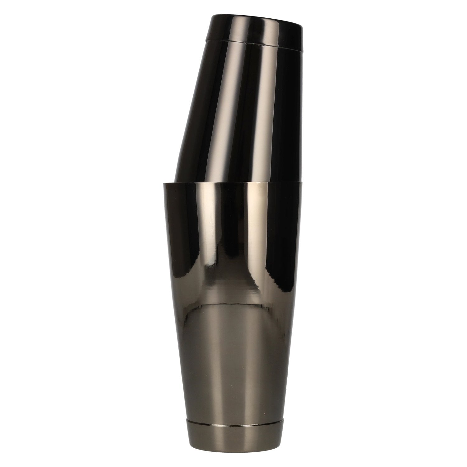 Shaker à cocktail avec bol en acier inoxydable, couleur anthracite-marron