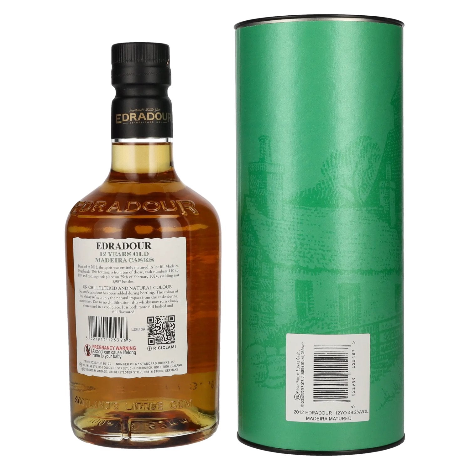 Edradour 12 Years Old Madeira Casks Highland Single Malt 2012 48,2% Vol. 0,7l en boîte cadeau