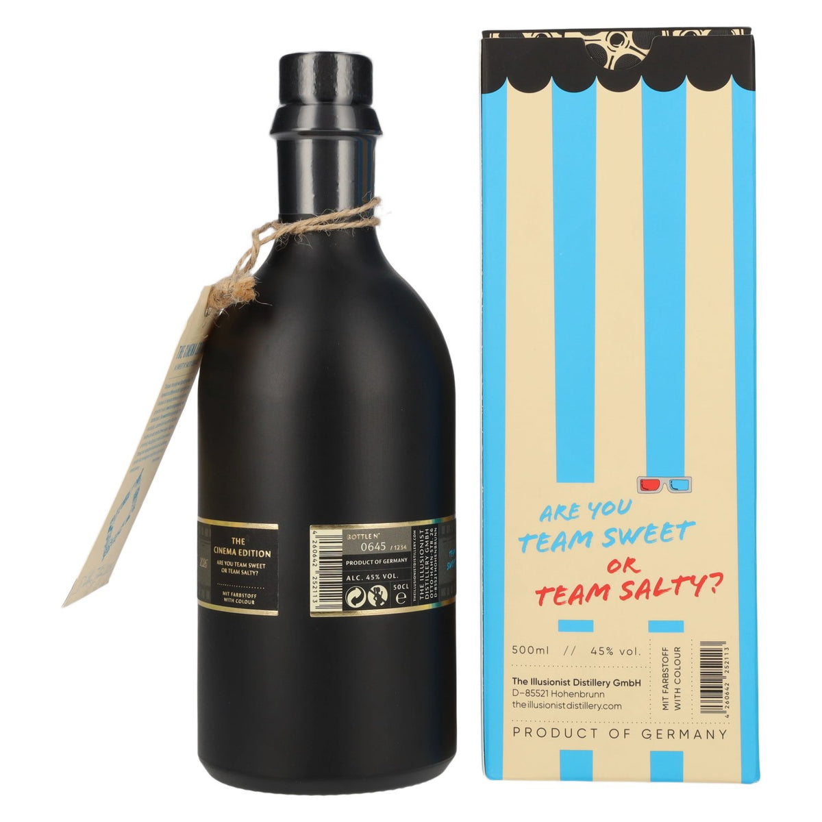 The Illusionist Dry Gin Distiller's The Cinema Edition SWEET 2026 45 % vol. 0,5 l dans un coffret cadeau avec des lunettes 3D