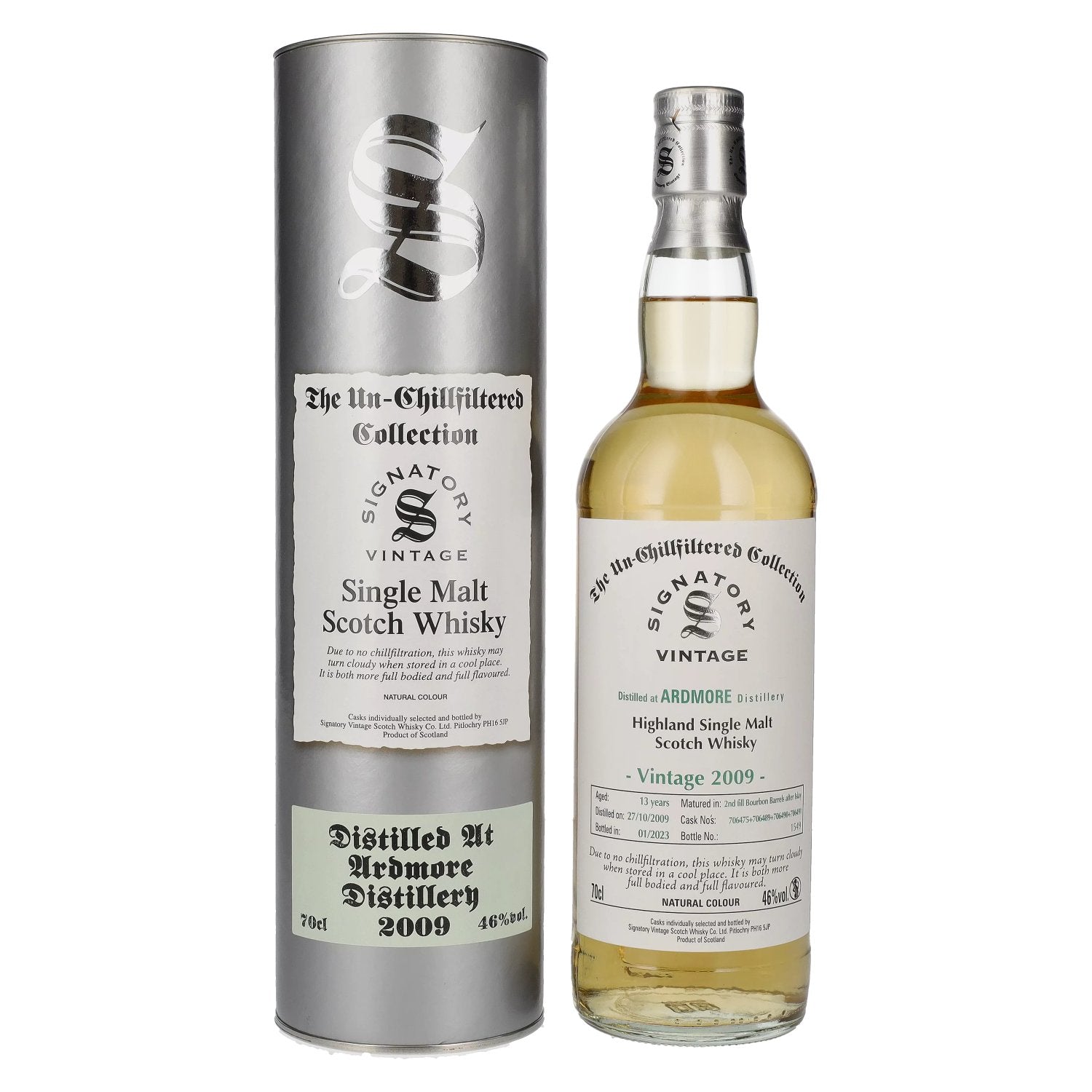 Signatory Vintage ARDMORE 13 Years Old The Un-Chillfiltered 2009 46% Vol. 0,7l en boîte cadeau