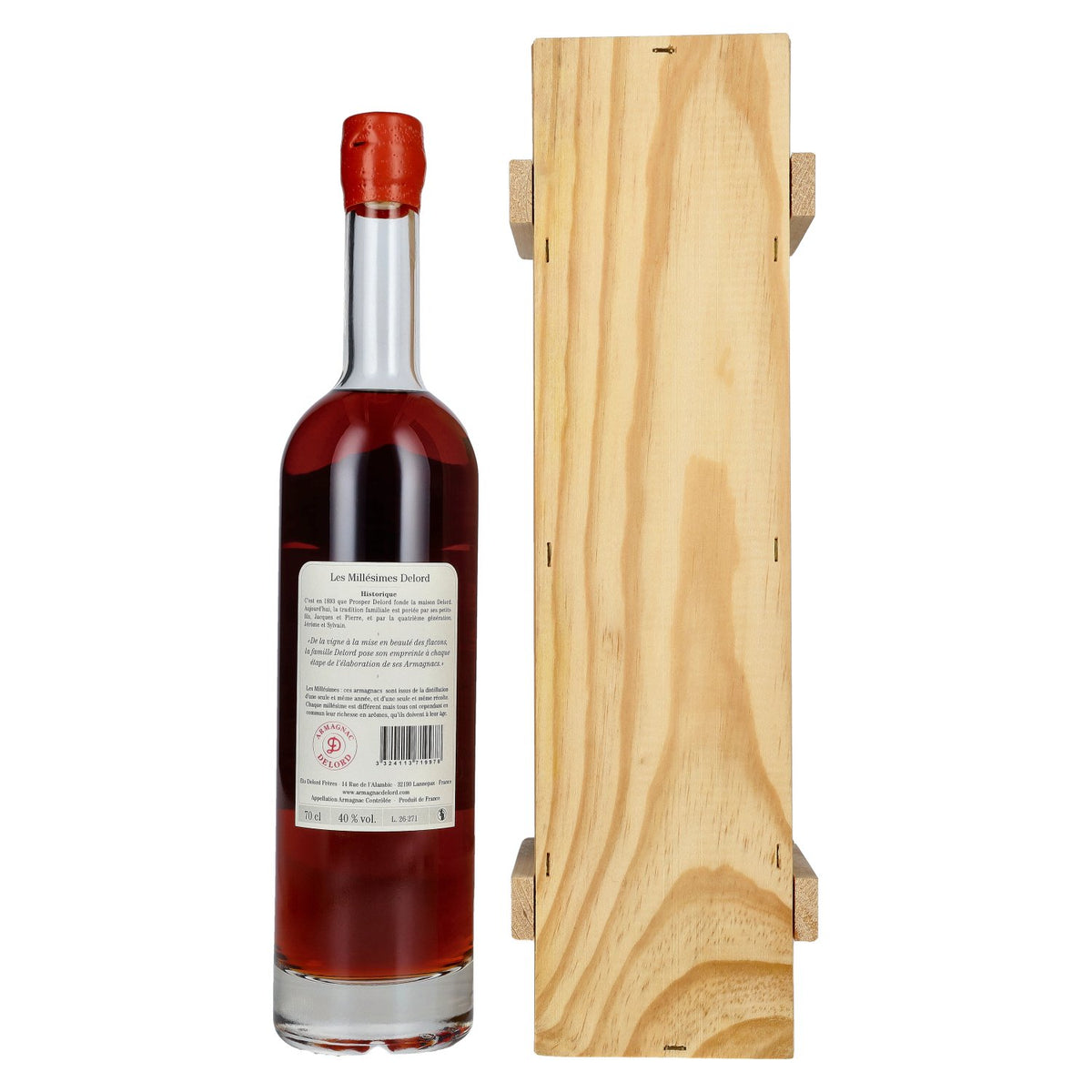 Vieux Armagnac Delord Vintage Récolte 1997 40 % vol. 0,7 l dans un coffret en bois
