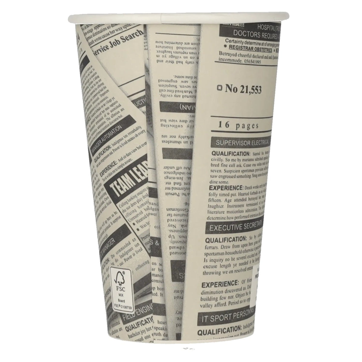 Tasse à café To Go Newsprint-Design 0,3l 50 pièces