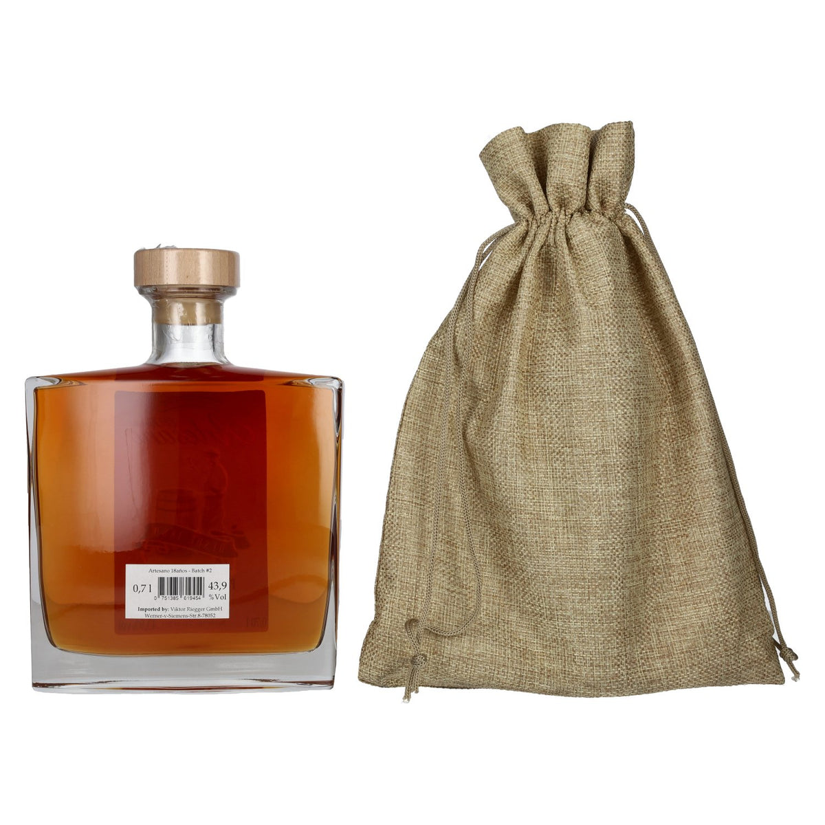 El Ron del Artesano 18 ans Tes Barriles Panama Rum 43,9 % vol. 0,7 l dans un sac en toile