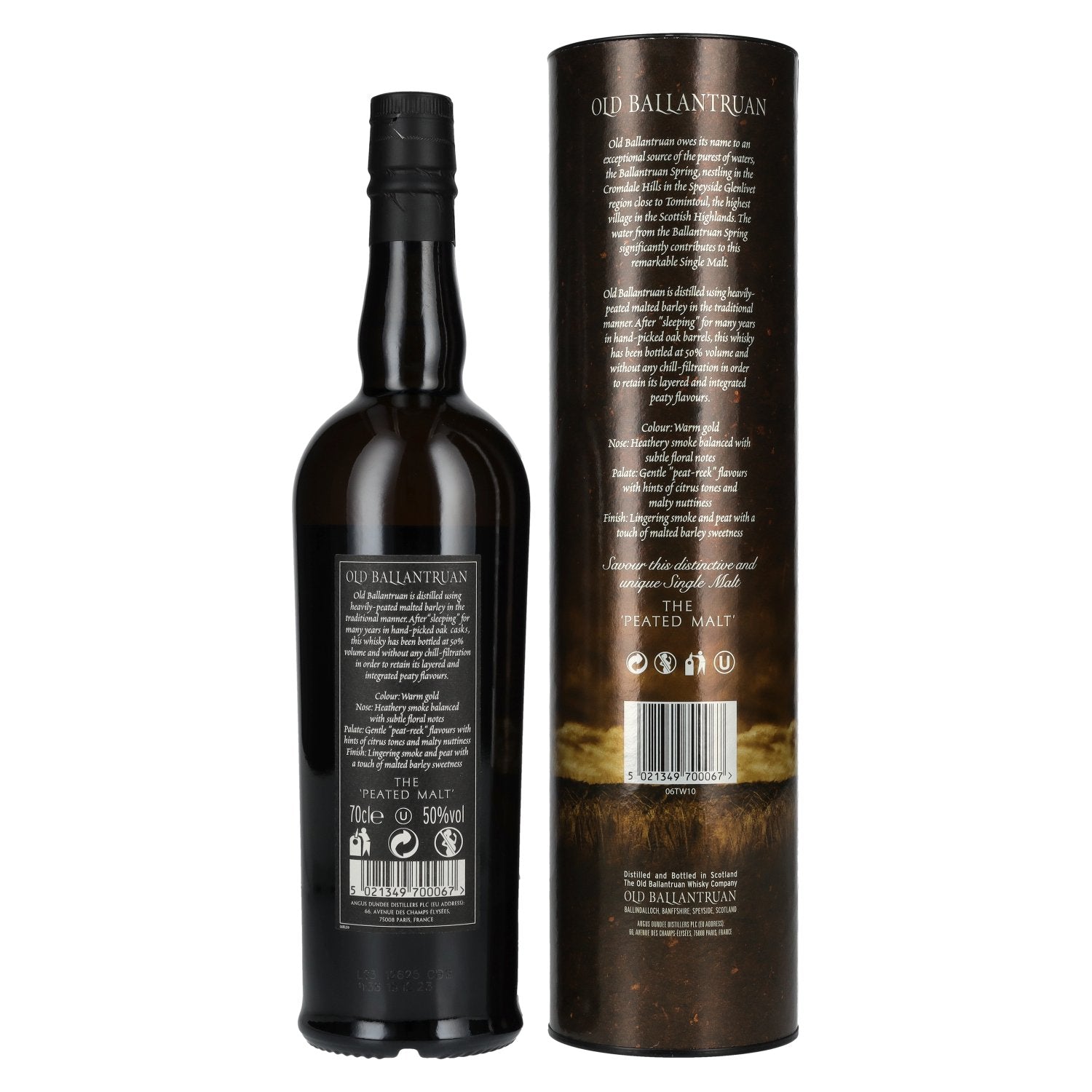 Old Ballantruan the PEATED MALT Unchillfiltered 50% Vol. 0,7l in Geschenkbox