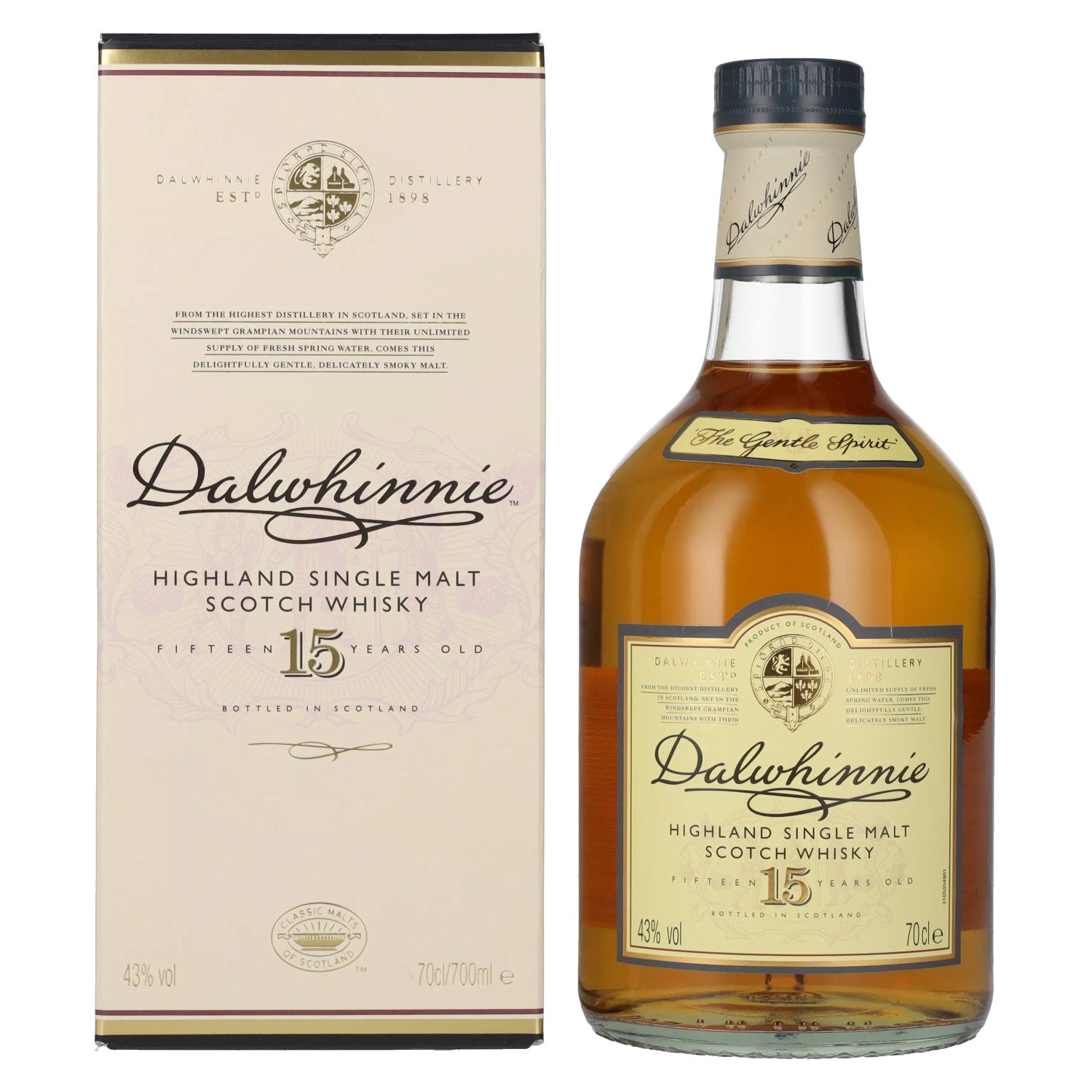 Dalwhinnie 15 Years Old Highland Single Malt Scotch Whisky 43% Vol. 0,7l in gift box