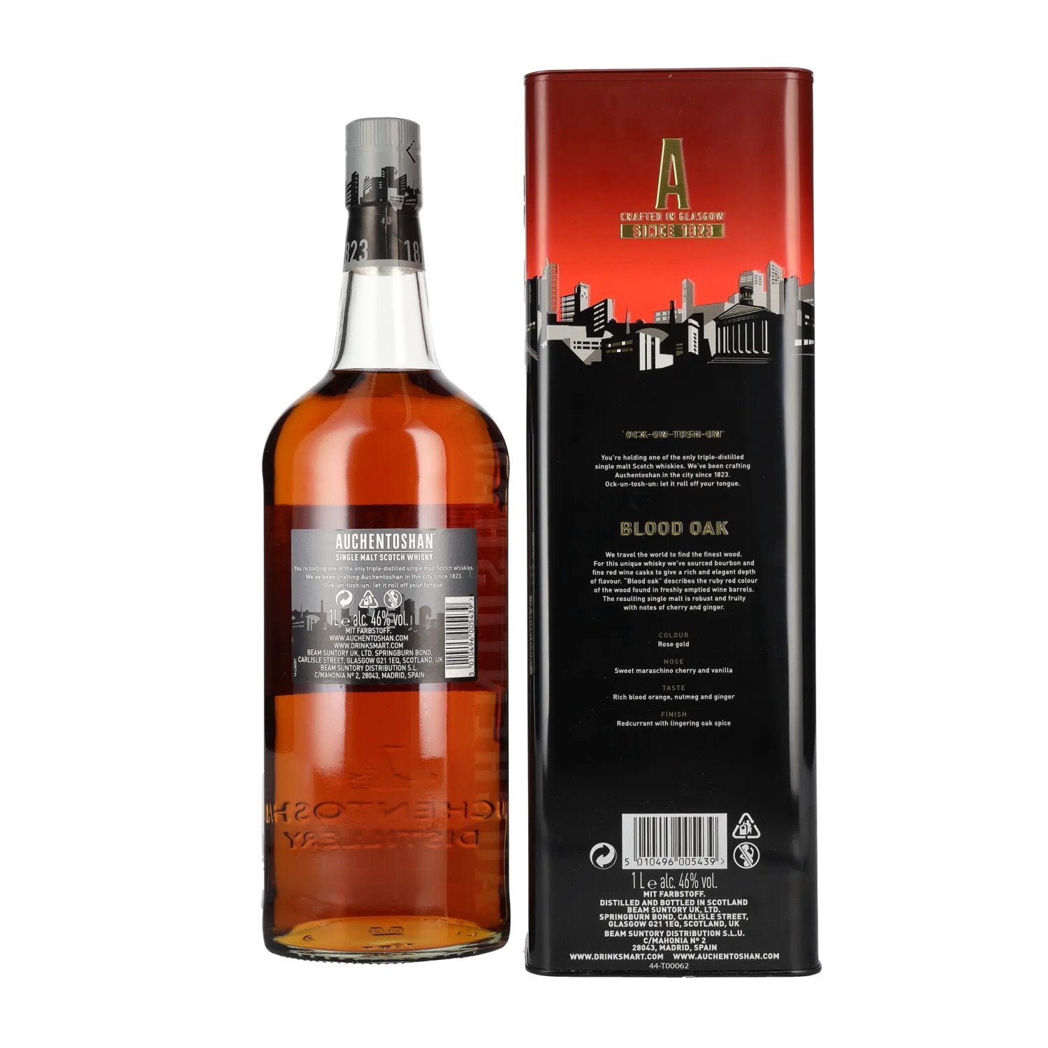 Auchentoshan BLOOD OAK Single Malt Scotch Whisky 46% Vol. 1l en Tinbox