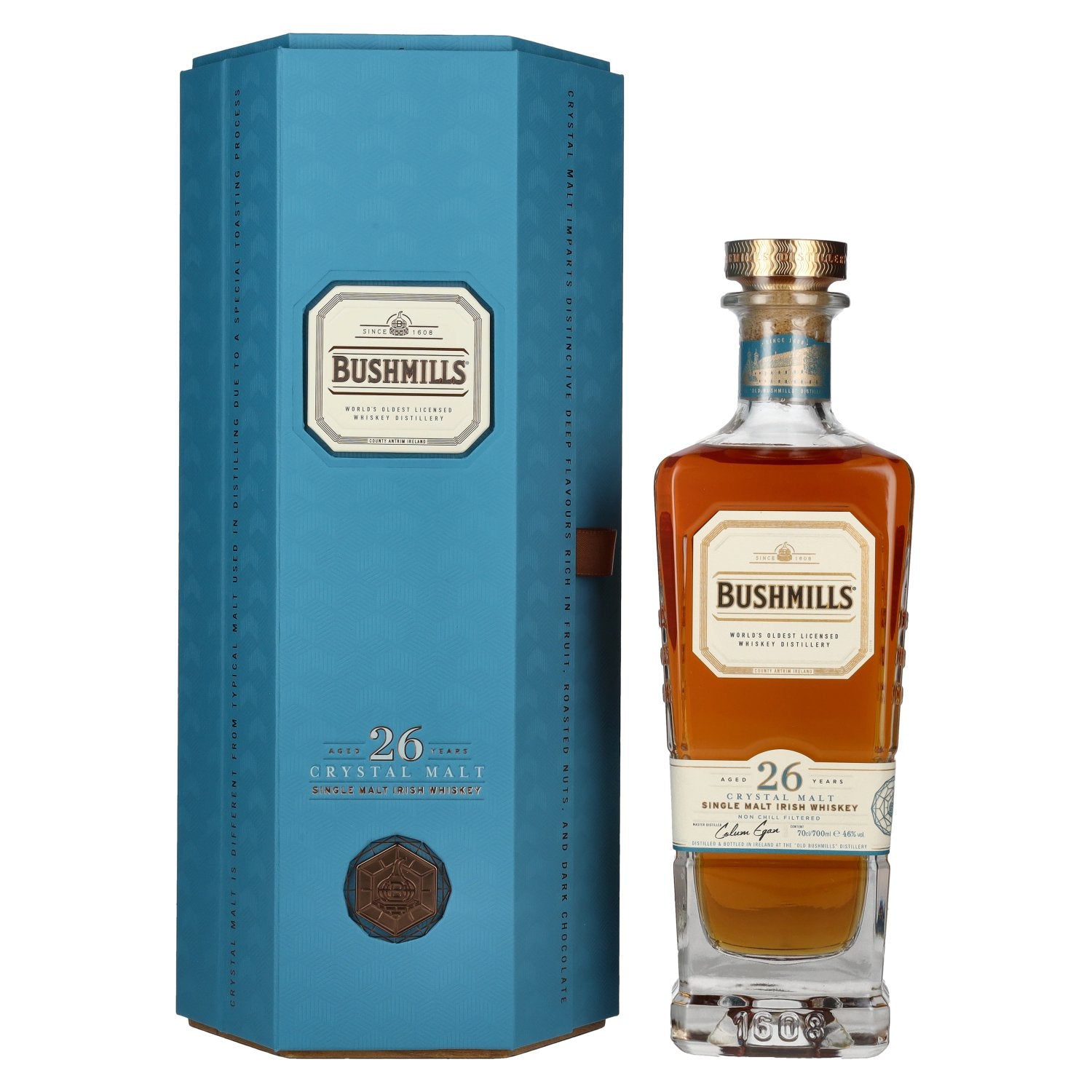 Bushmills 26 Years Old CRYSTAL MALT Single Malt Irish Whiskey 46% Vol. 0,7l en boîte cadeau