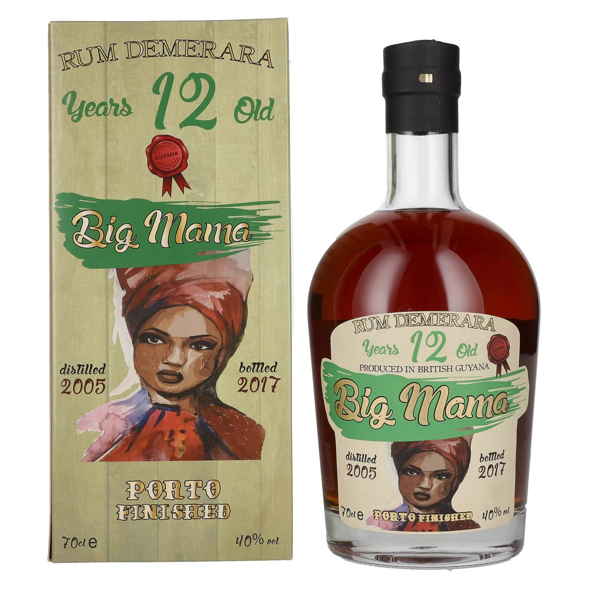 Big Mama 12 Years Old Rum Demerara Porto Finished 40% Vol. 0,7l in gift box