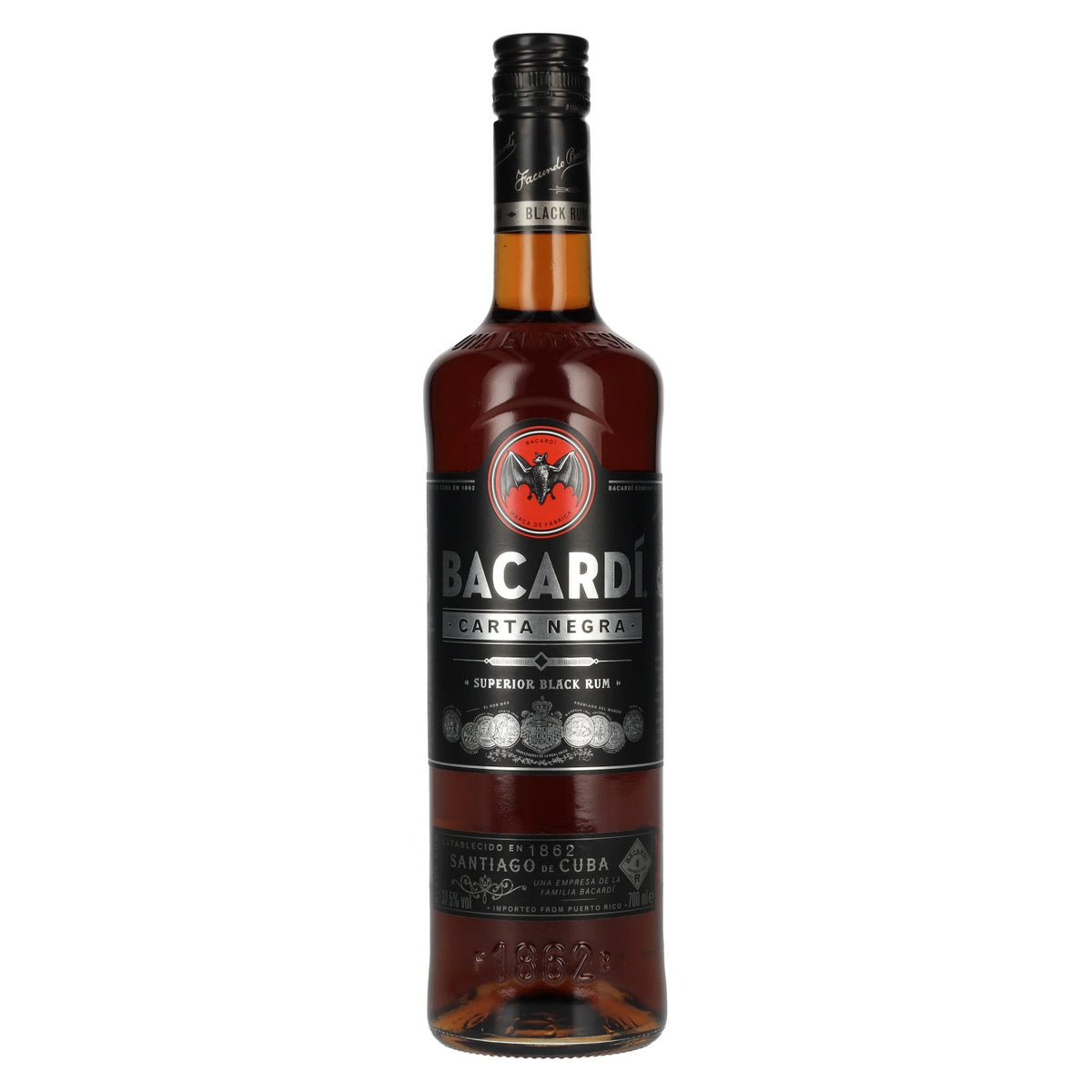 Bacardi Carta Negra Superior Black Rum 37.5% ABV 0.7l