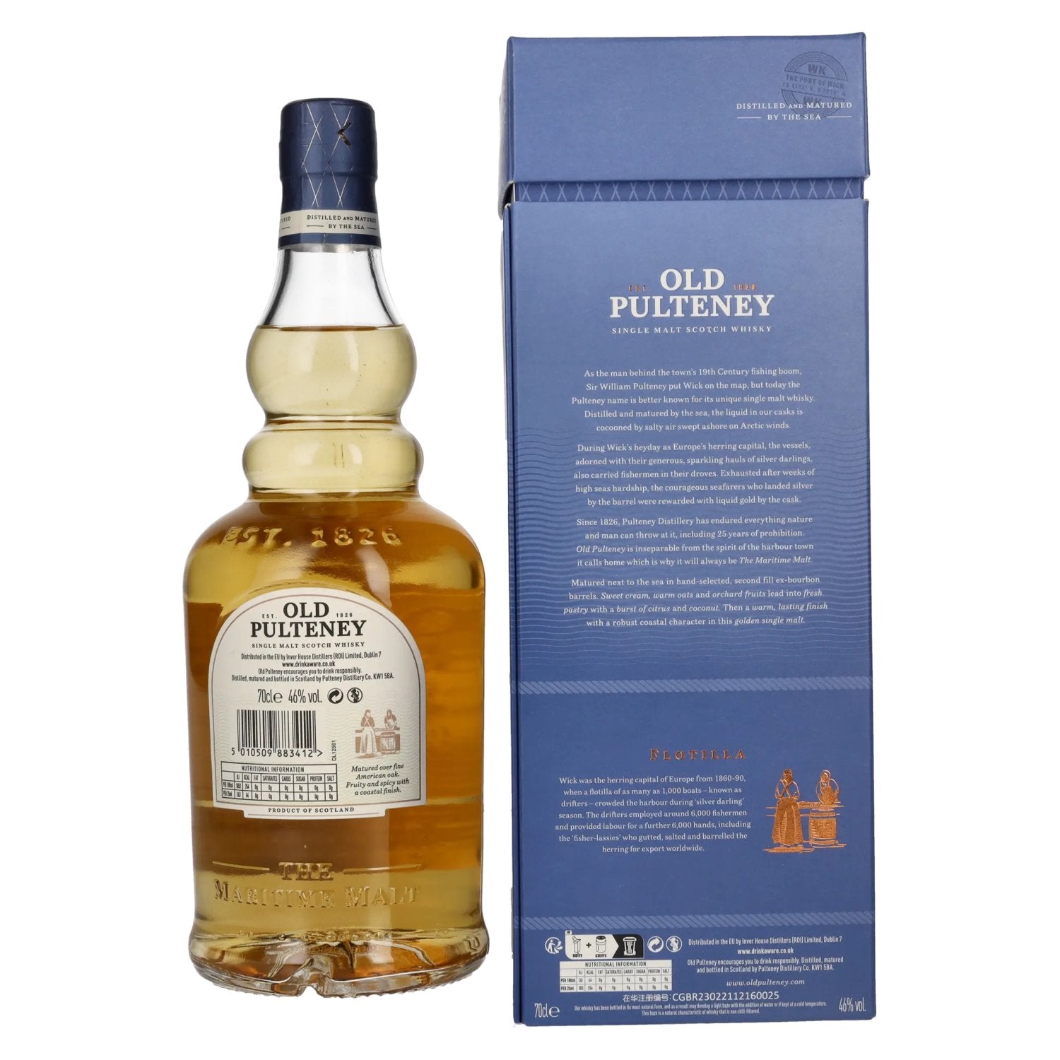 Old Pulteney FLOTILLA 10 Years Old Single Malt VINTAGE 2012 46% Vol. 0,7l in gift box