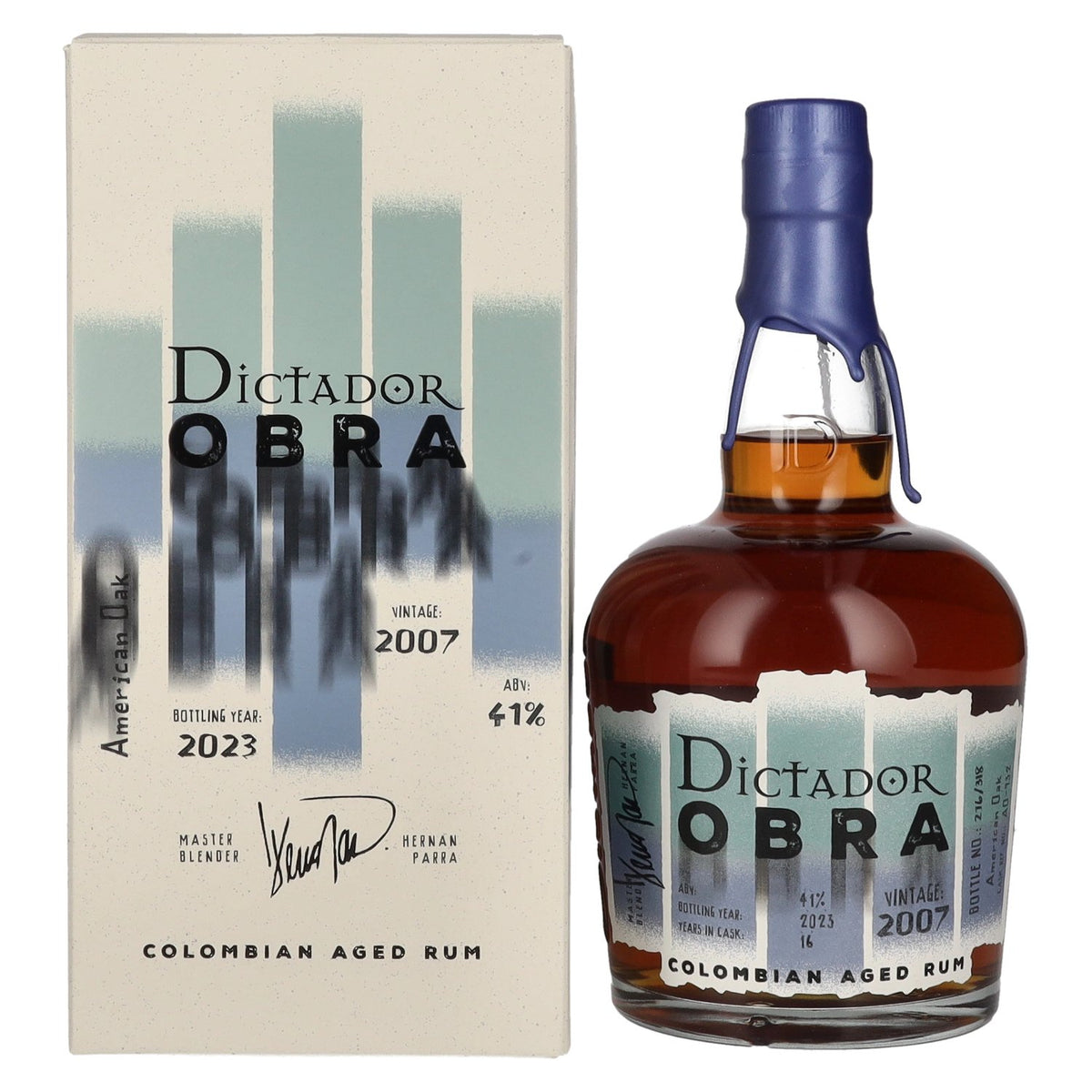 Dictador OBRA VINTAGE 16 Years Old AMERICAN OAK CASK Rum 2007 41% Vol. 0,7l in gift box