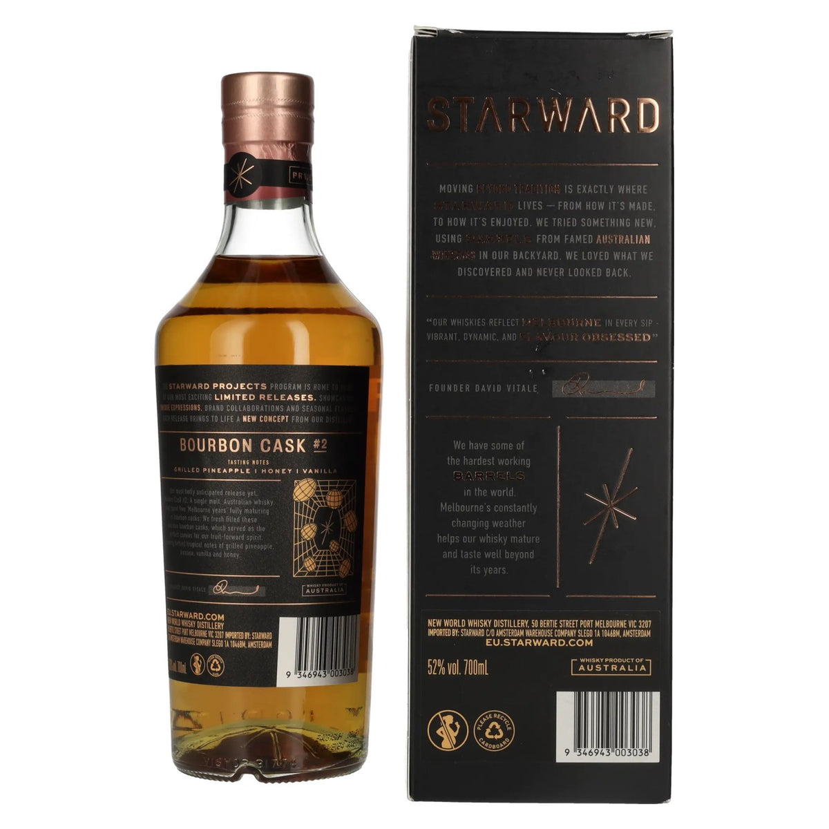 Starward BOURBON CASK Single Malt Australian Whisky # 2 52% Vol. 0,7l in Geschenkbox