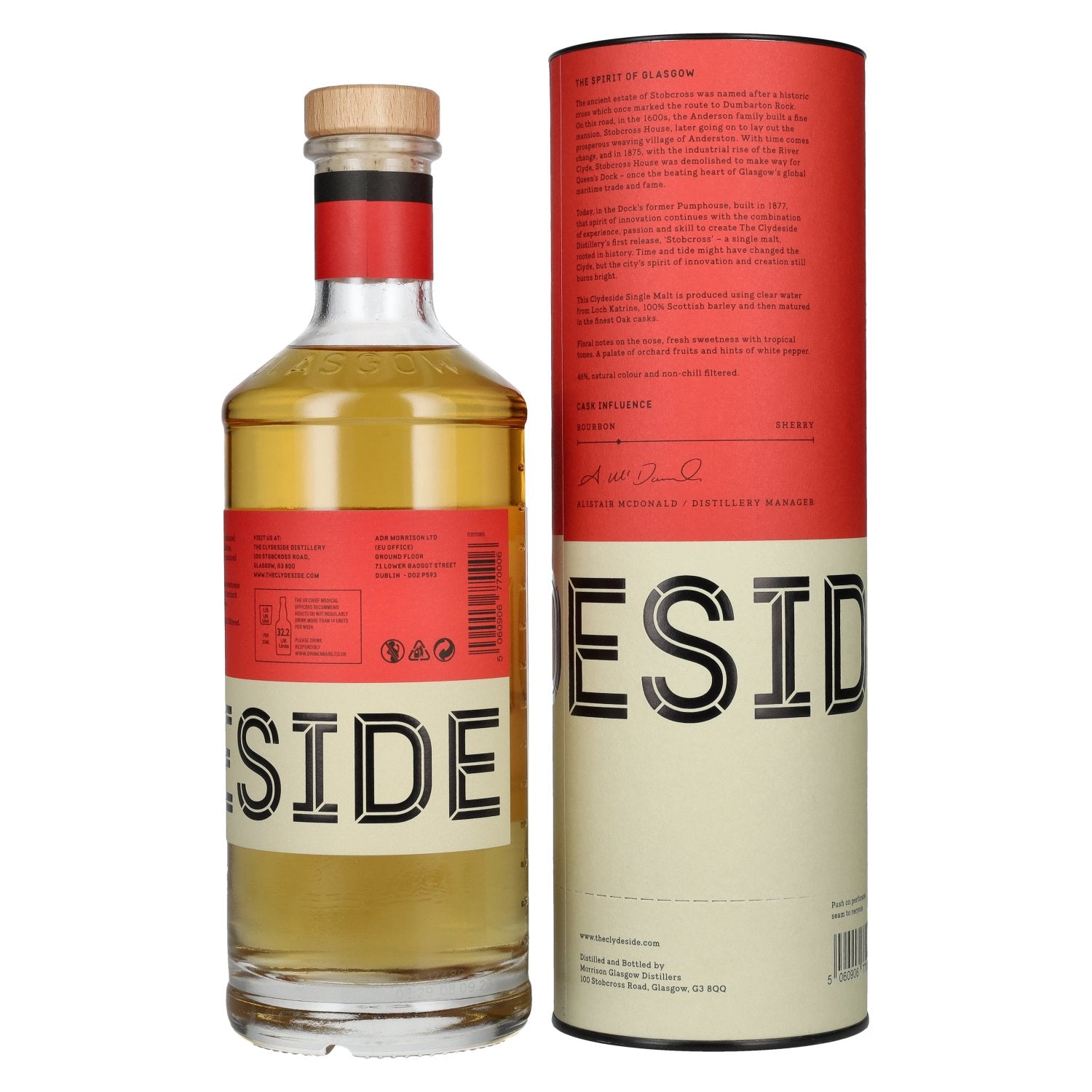 Clydeside STOBCROSS Lowland Single Malt 46% Vol. 0,7l in Geschenkbox