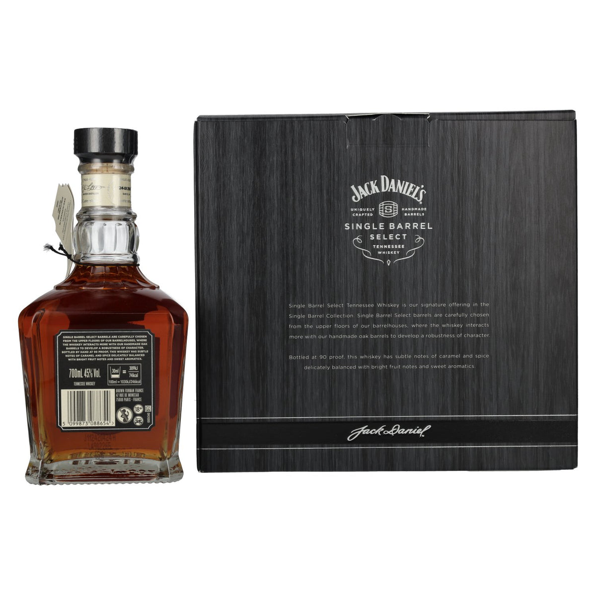 Jack Daniel's Select Single Barrel Tennessee Whiskey 45% Vol. 0,7l in Geschenkbox mit Nosing Glas