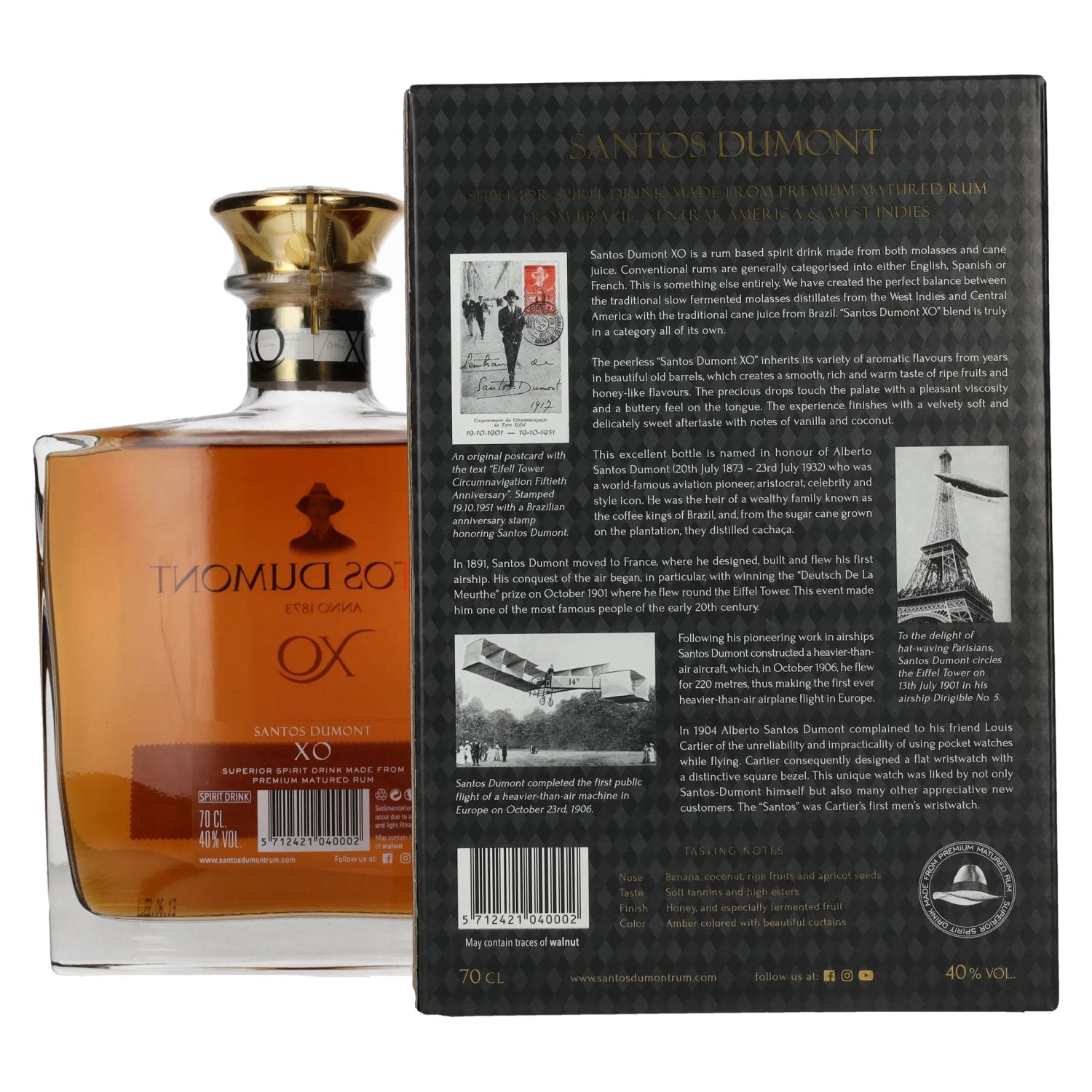 Santos Dumont XO Superior Spirit Drink 40% Vol. 0,7l in gift box