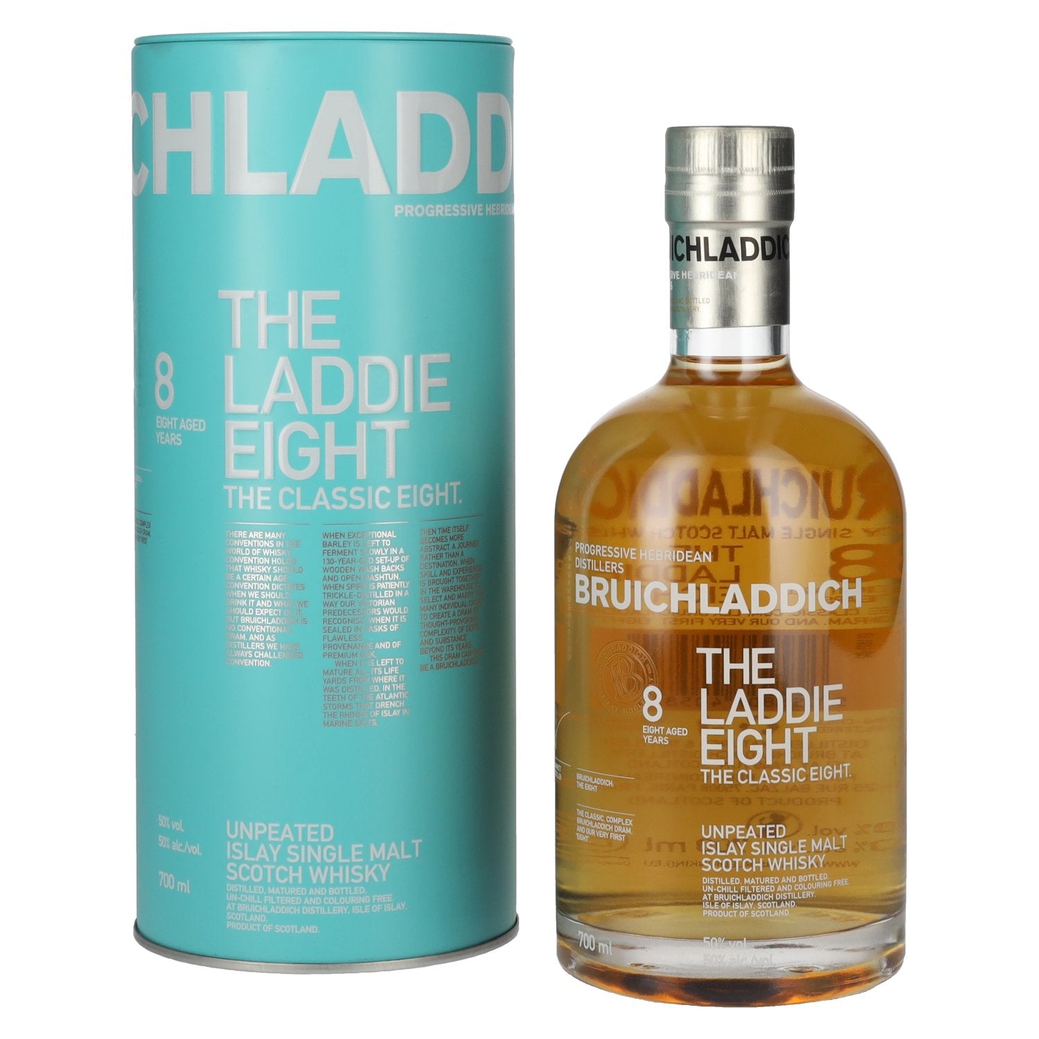 Bruichladdich THE LADDIE EIGHT 8 Years Old Unpeated 50% Vol. 0,7l en Tinbox