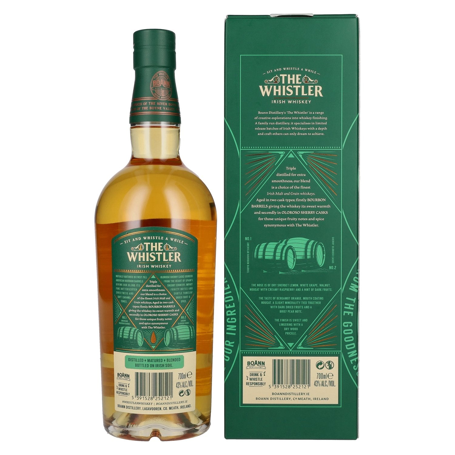 The Whistler Irish Whiskey OLOROSO SHERRY CASK FINISH 43% vol. 0.7 l in a gift box