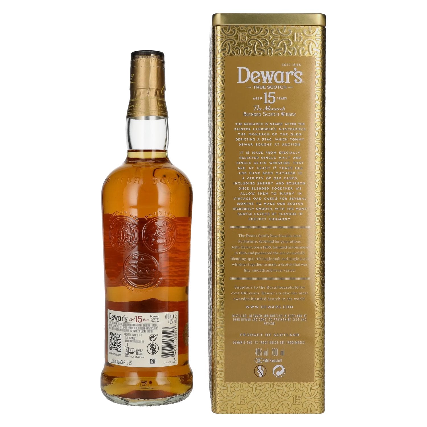 Dewar's 15 Years Old Blended Scotch Whisky 40% Vol. 0,7l en Tinbox