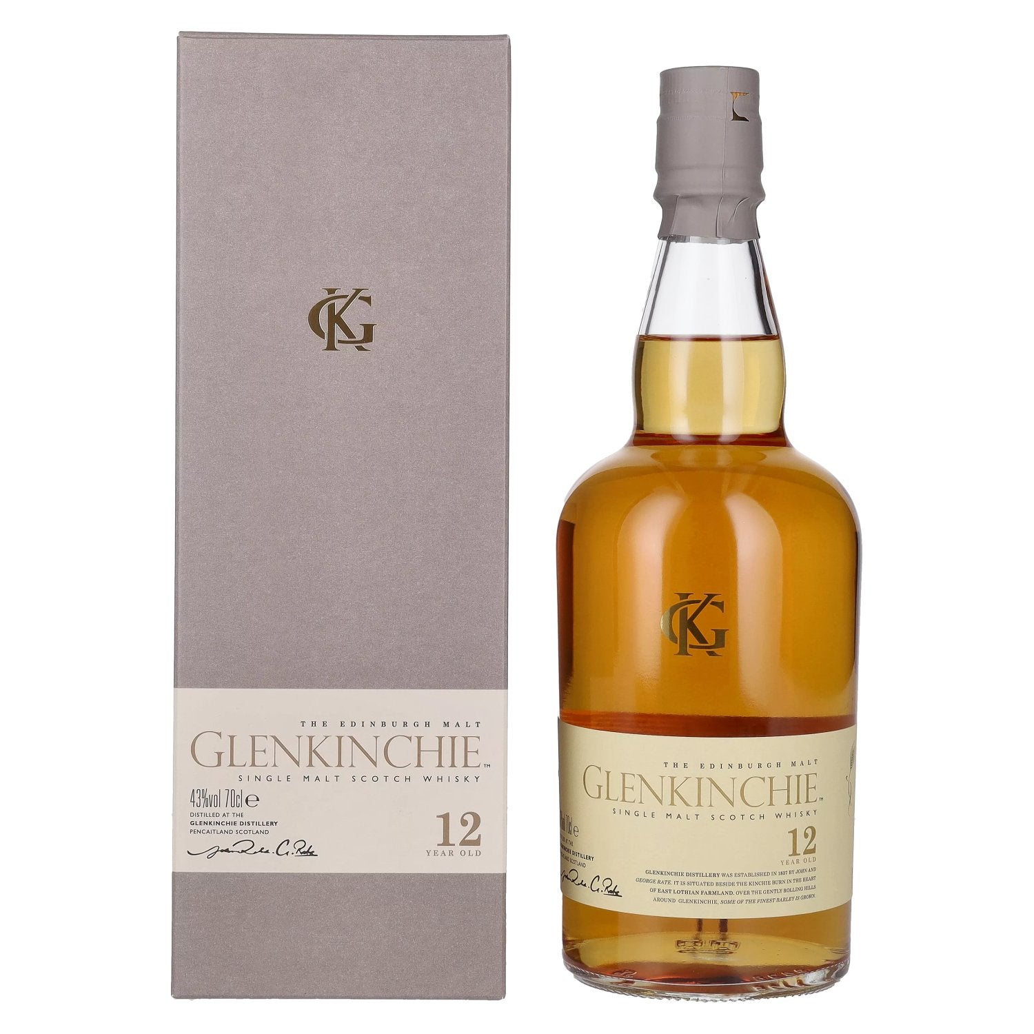 Glenkinchie 12 Years Old Single Malt Scotch Whisky 43% Vol. 0,7l en boîte cadeau