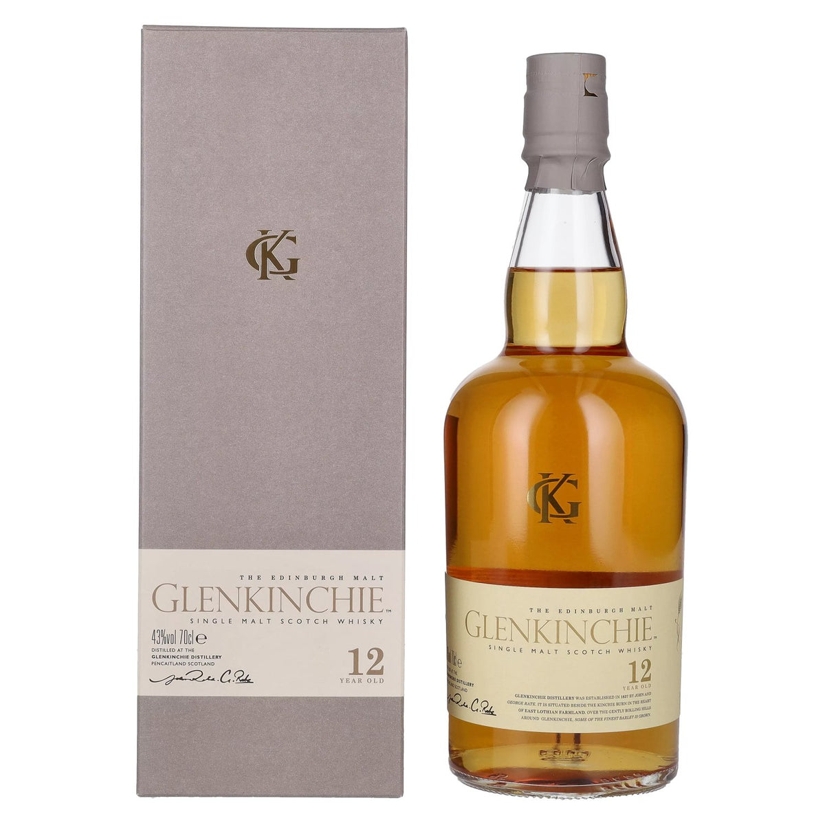 Glenkinchie 12 Years Old Single Malt Scotch Whisky 43% Vol. 0,7l en boîte cadeau