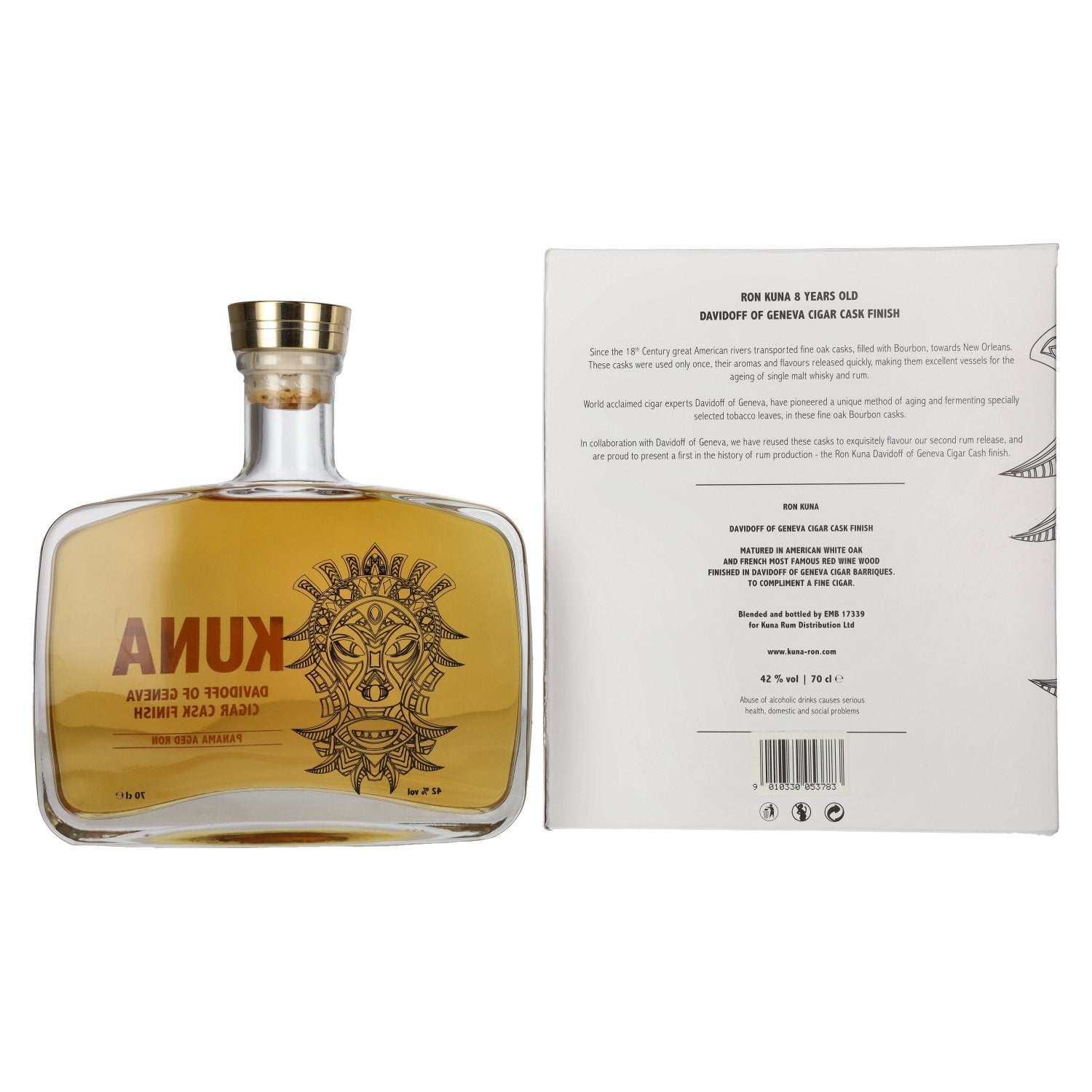Kuna Panama Aged Ron Davidoff of Geneva Cigar Cask Finish 42% Vol. 0,7l in Geschenkbox