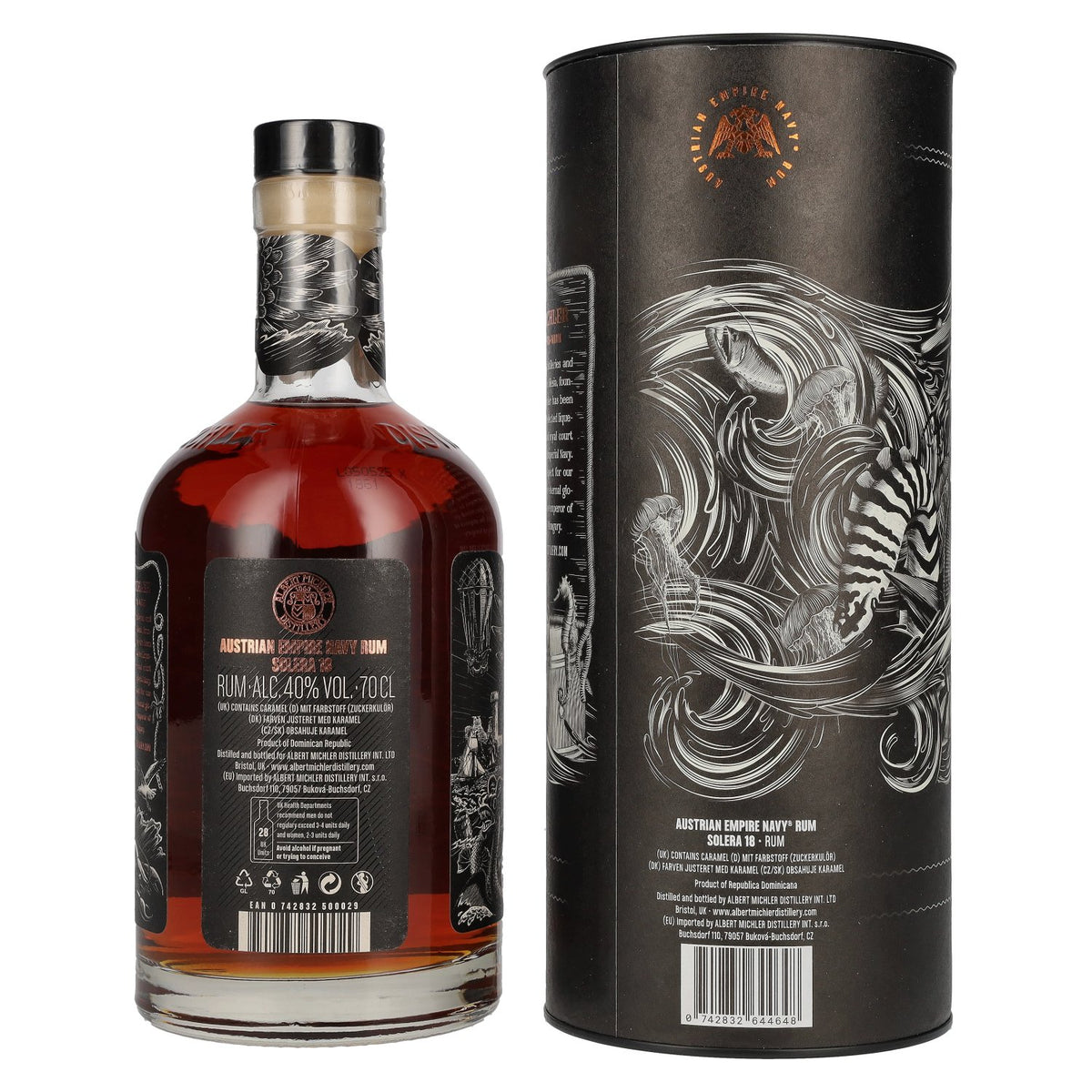 Austrian Empire Navy Rum 18 Solera Blended 40% Vol. 0,7l en boîte cadeau