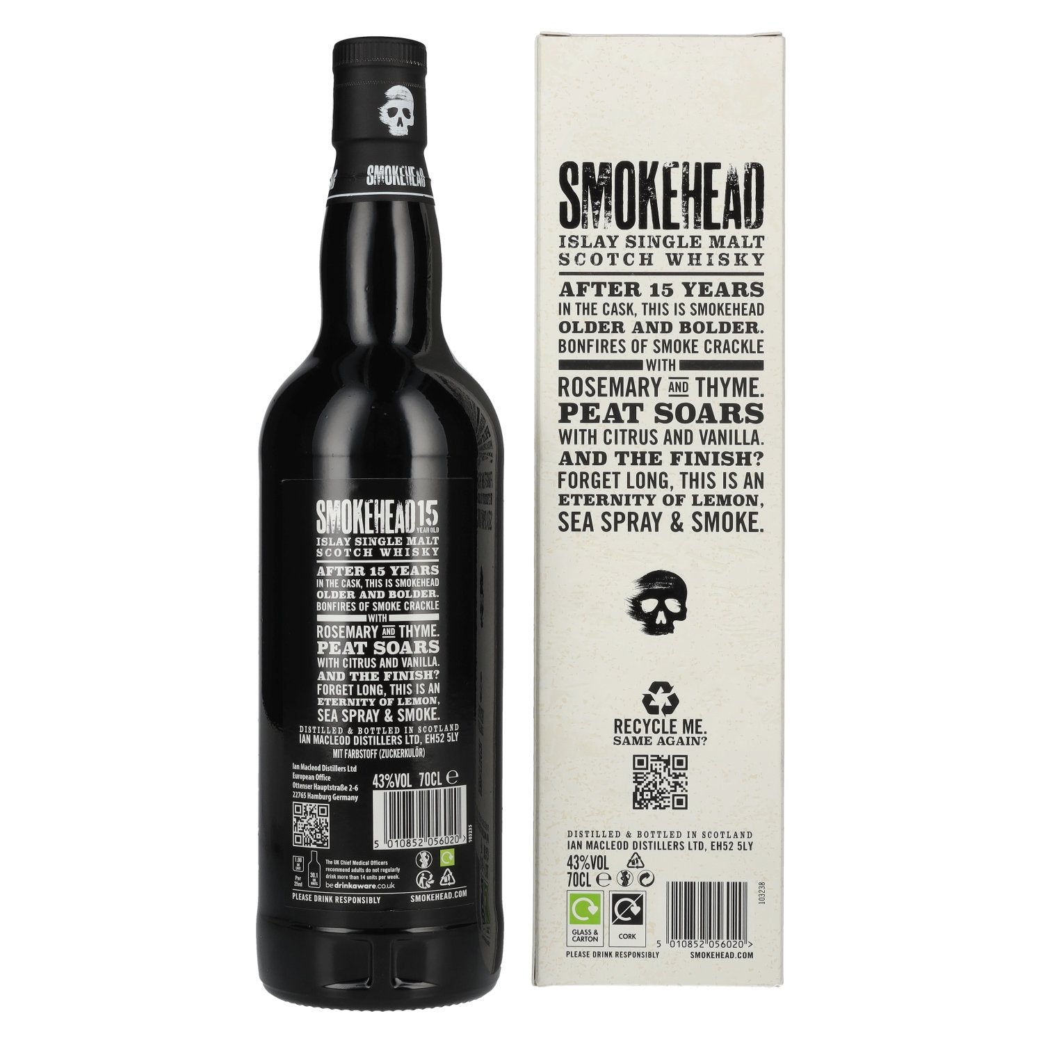 Smokehead 15 Years Old Islay Single Malt Whisky Limited Edition 43% Vol. 0,7l en coffret cadeau