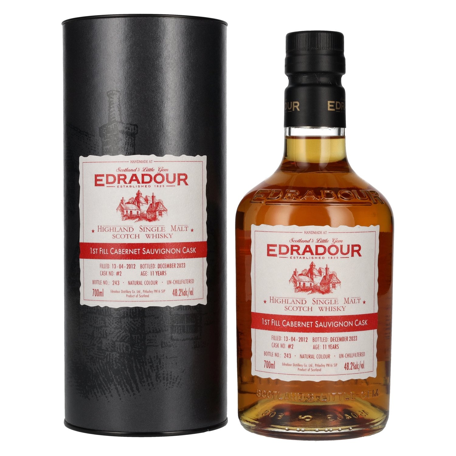Edradour 11 Years Old ST. MICHAEL-EPPAN Cabernet Sauvignon Cask #2 2012 48,2% vol. 0,7l en boîte cadeau