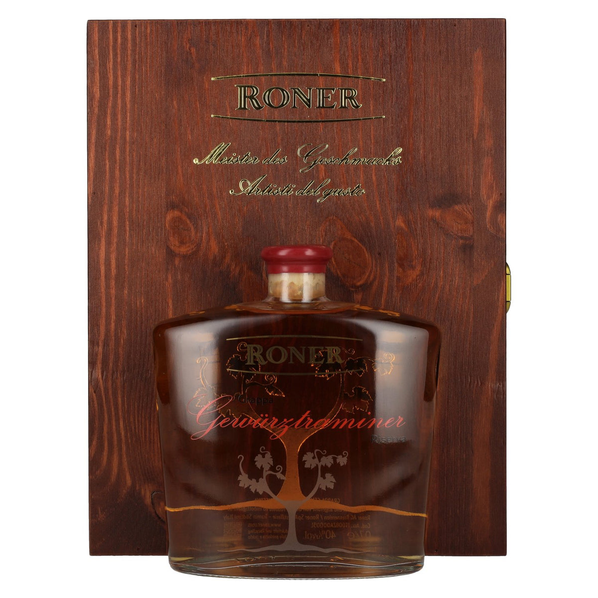 Roner Grappa Gewürztraminer Riserva 40% Vol. 0,7l in wooden box
