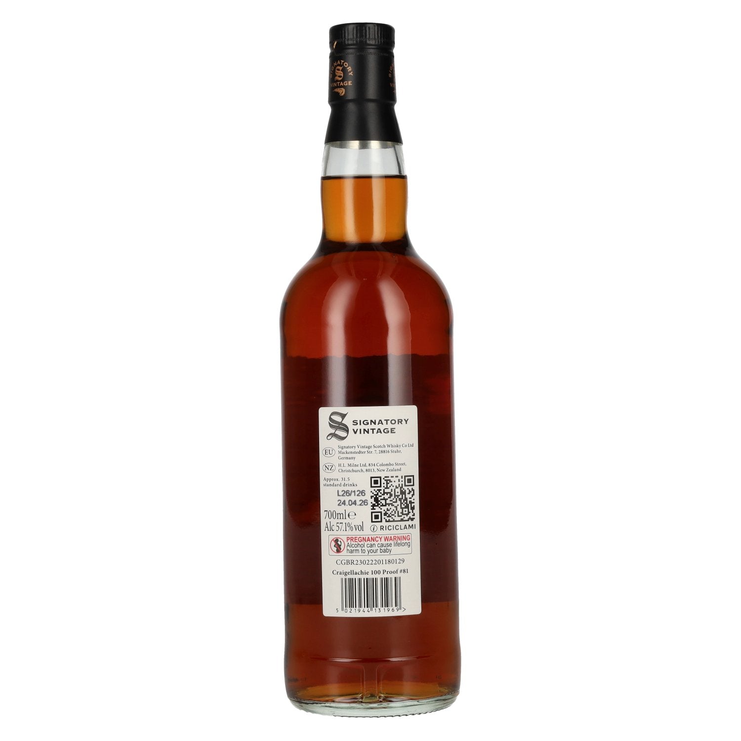 Signatory Vintage 100 Proof Edition CRAIGELLACHIE 15 Years Old Single Malt #81 2011 57,1% Vol. 0,7l