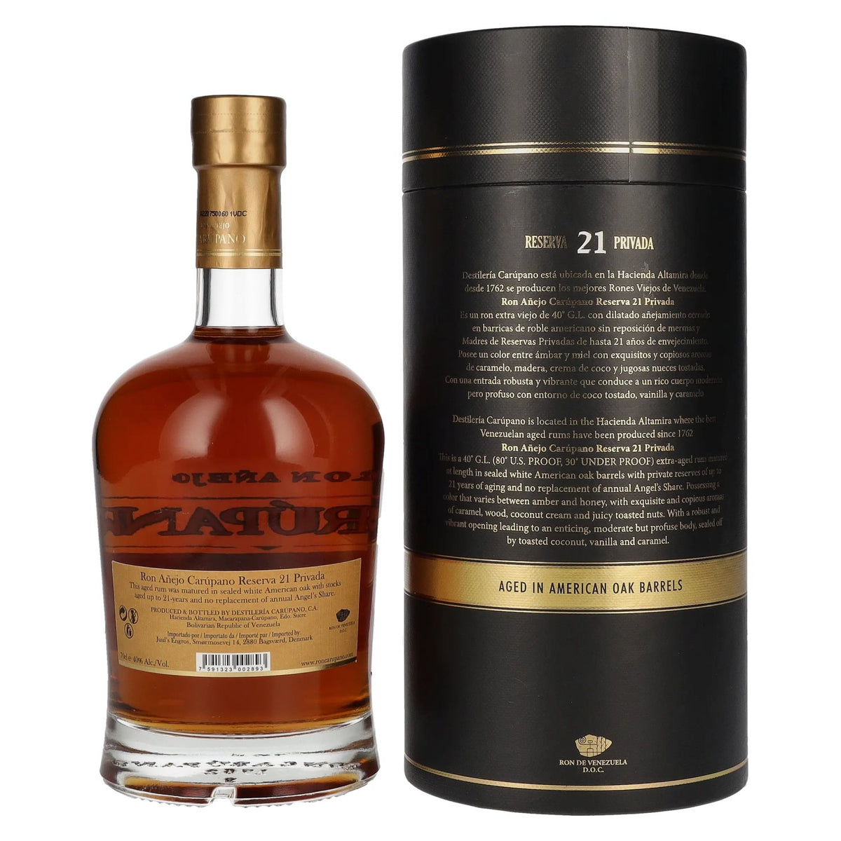 Ron Añejo Carúpano Reserva 21 Privada 40% Vol. 0,7l in gift box