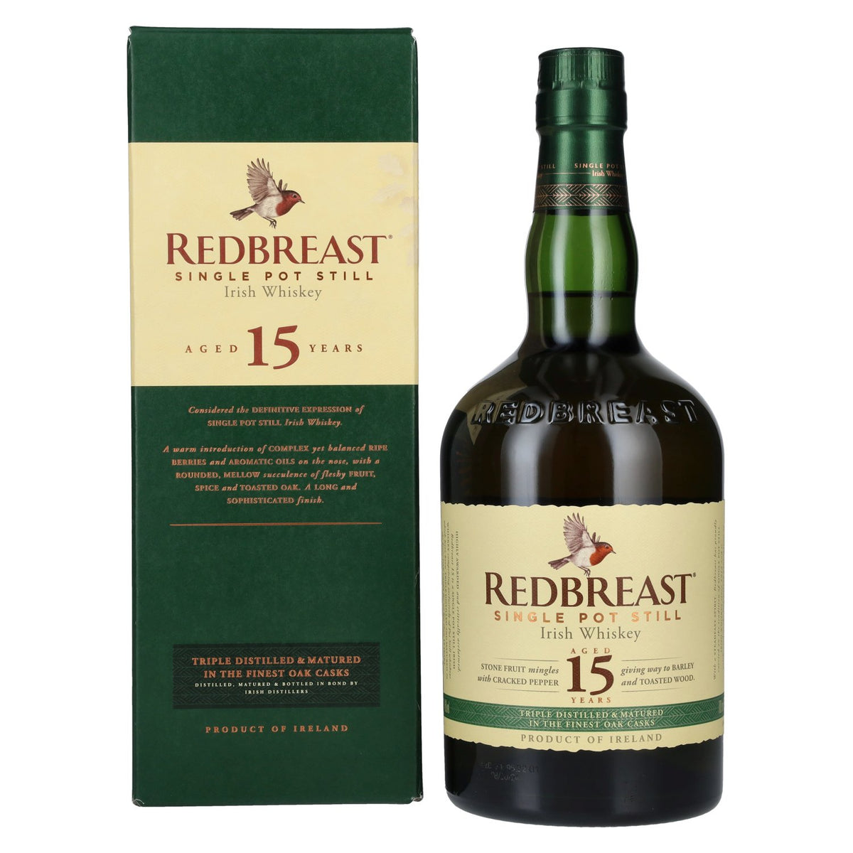 Redbreast 15 Years Old Single Pot Still Irish Whiskey 46% Vol. 0,7l in gift box
