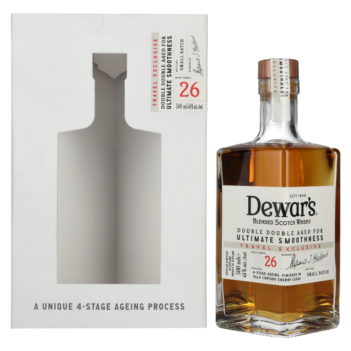 Dewar's 26 Years Old Double Double Aged Blended Scotch Whisky 46% Vol. 0,5l en boîte cadeau