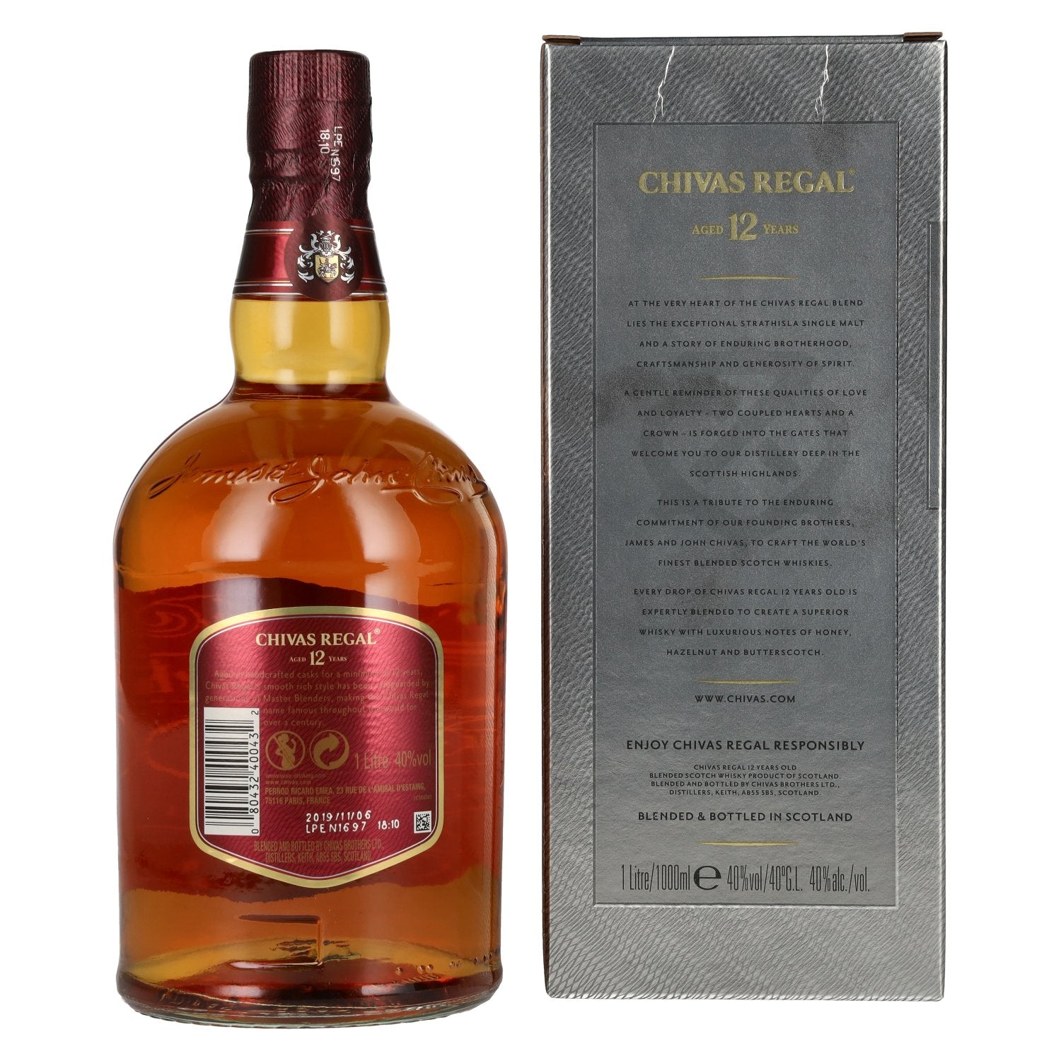 Chivas Regal 12 Years Old Blended Scotch Whisky 40% Vol. 1l in Geschenkbox