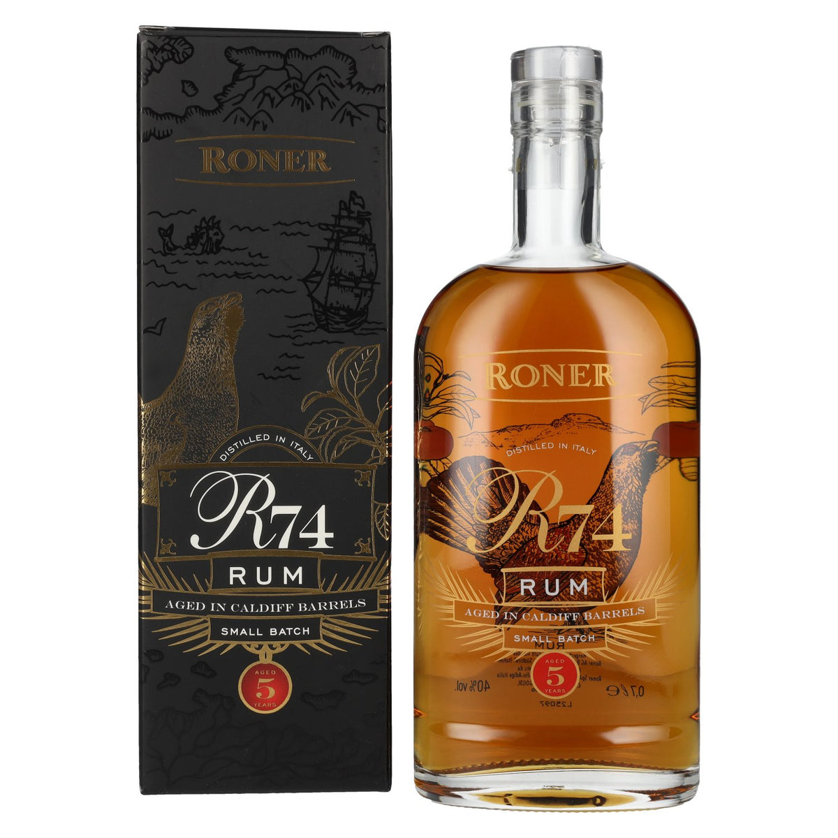 R74 Small Batch Rum 40% vol. 0,7l en boîte cadeau