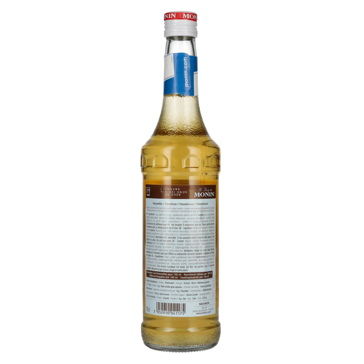 Le Sirop de Monin NOISETTE SANS SUCRE 0,7l