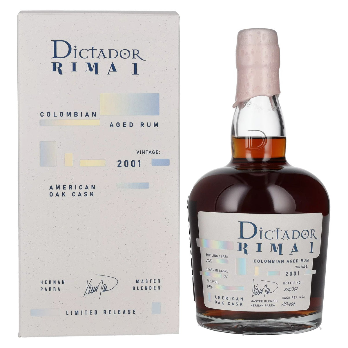 Dictador RIMA 1 21 Years Old AMERICAN OAK Cask Vintage 2001 44% Vol. 0,7l in gift box