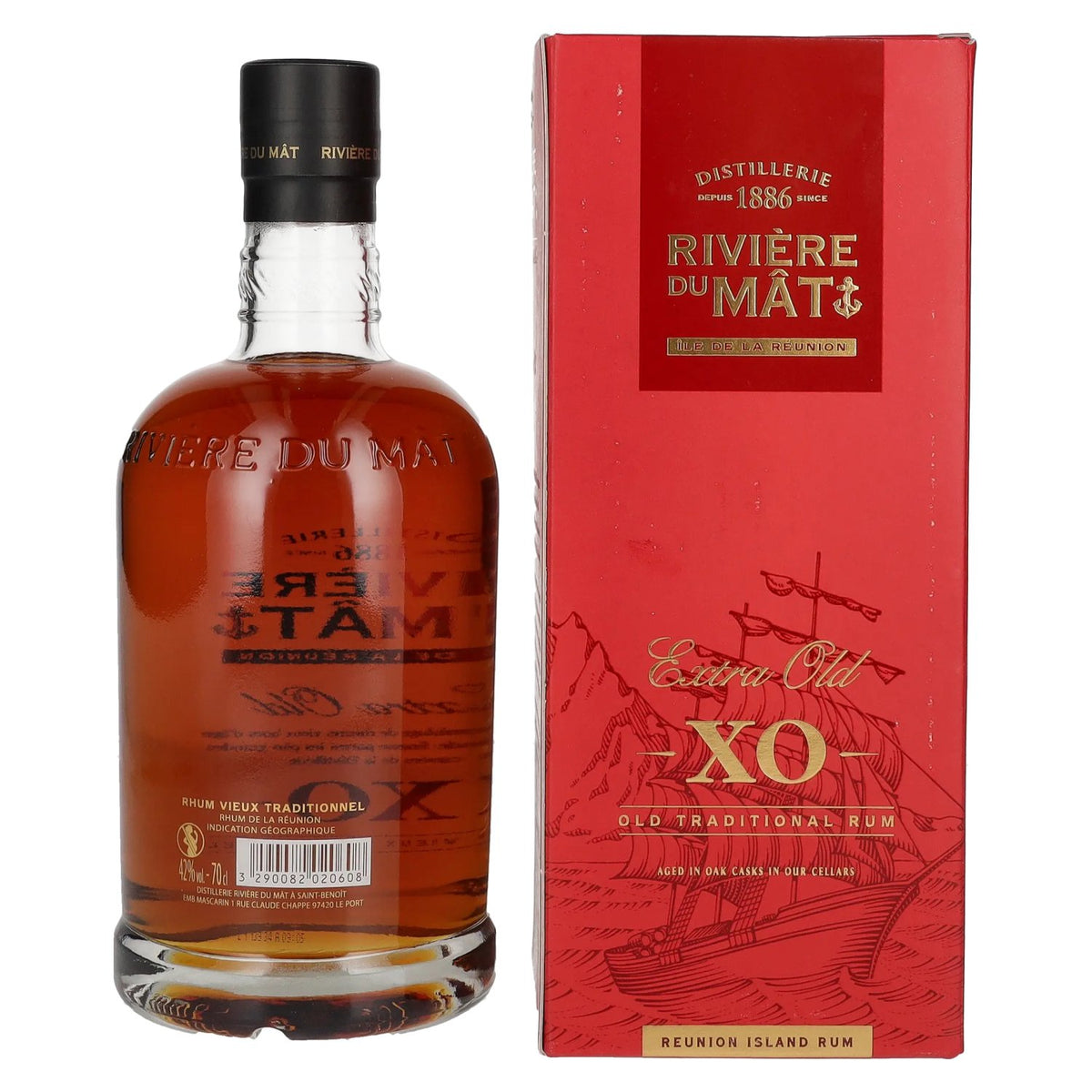 Rivière Du Mat Rhum Vieux Traditionnel XO 42% Vol. 0,7l en boîte cadeau