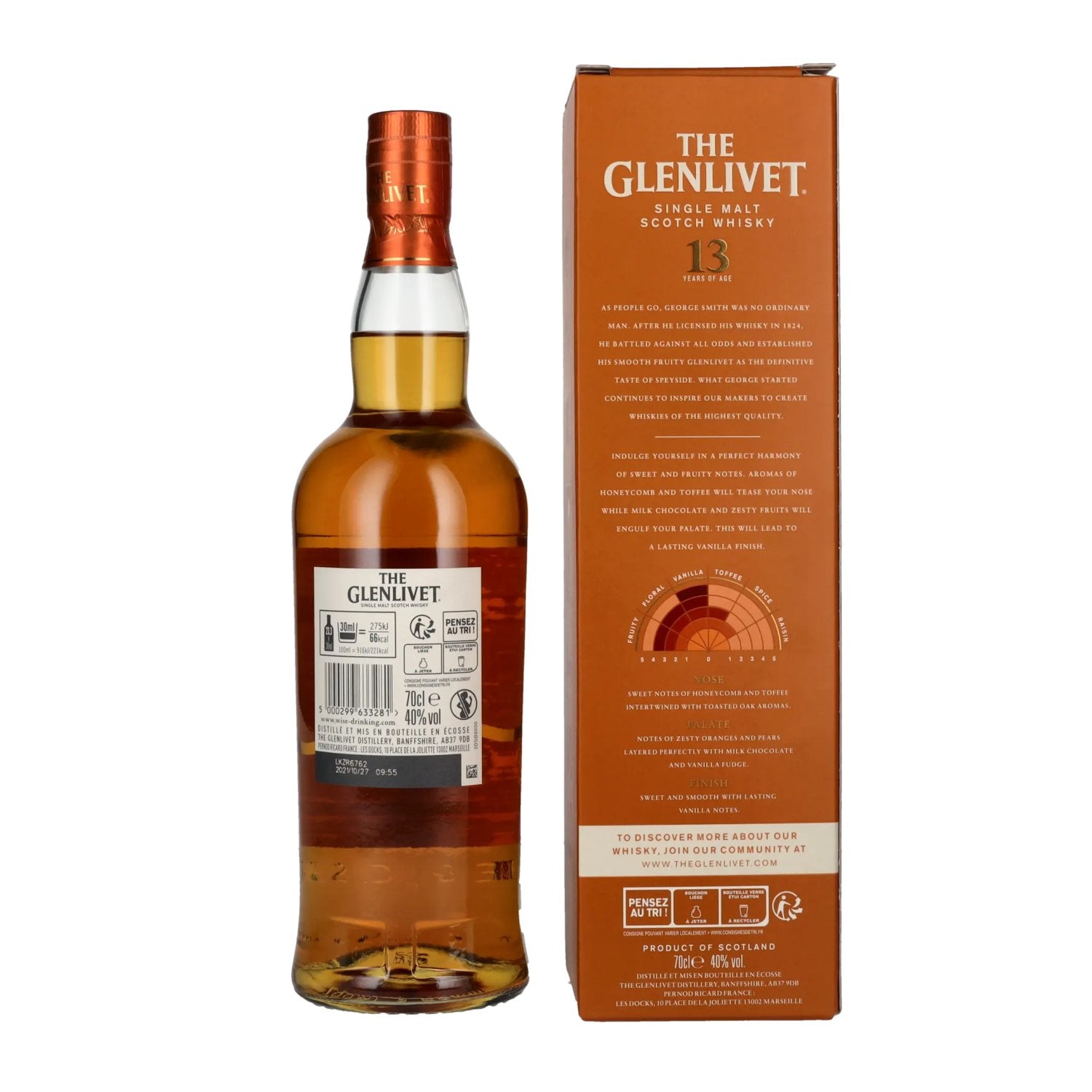 The Glenlivet 13 Years Old FIRST FILL AMERICAN OAK 40% vol. 0,7l en coffret cadeau