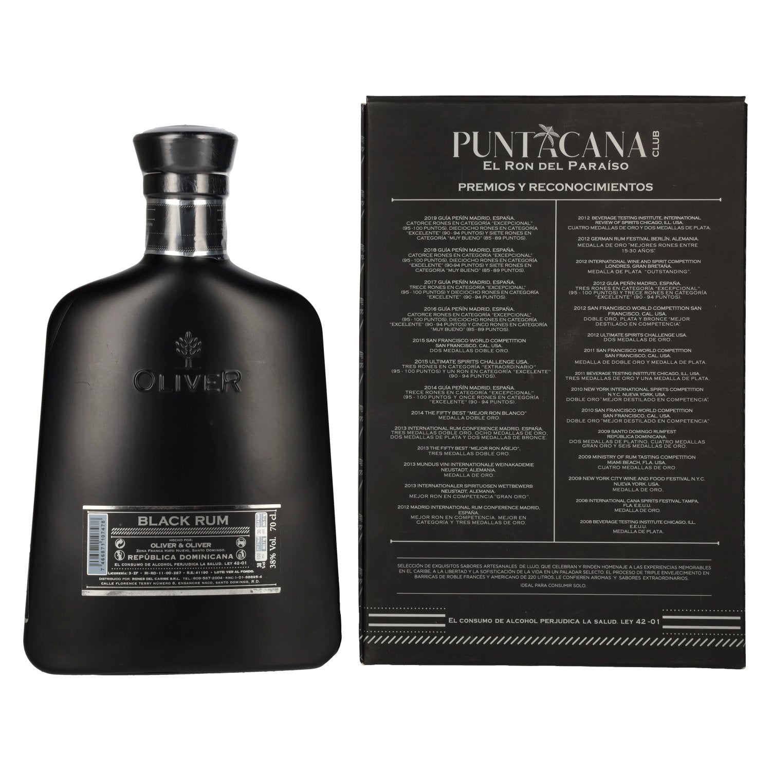 Puntacana Club BLACK RUM 38% Vol. 0,7l in gift box