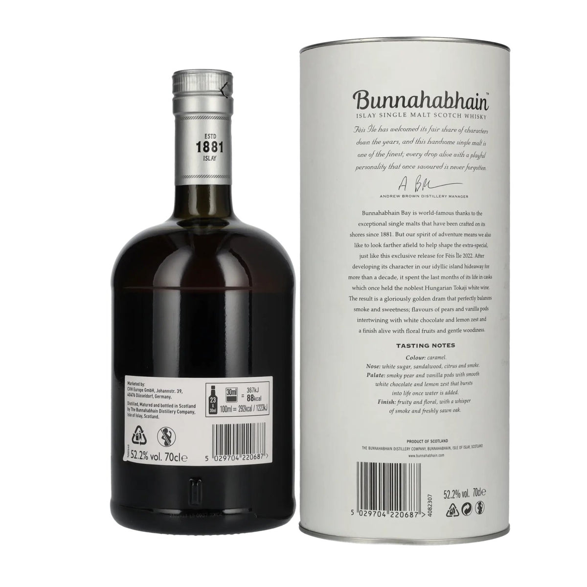 Bunnahabhain MÒINE TOKAJI CASK FINISH Limited Release Fèis Ìle 2022 52,2% Vol. 0,7l in gift box