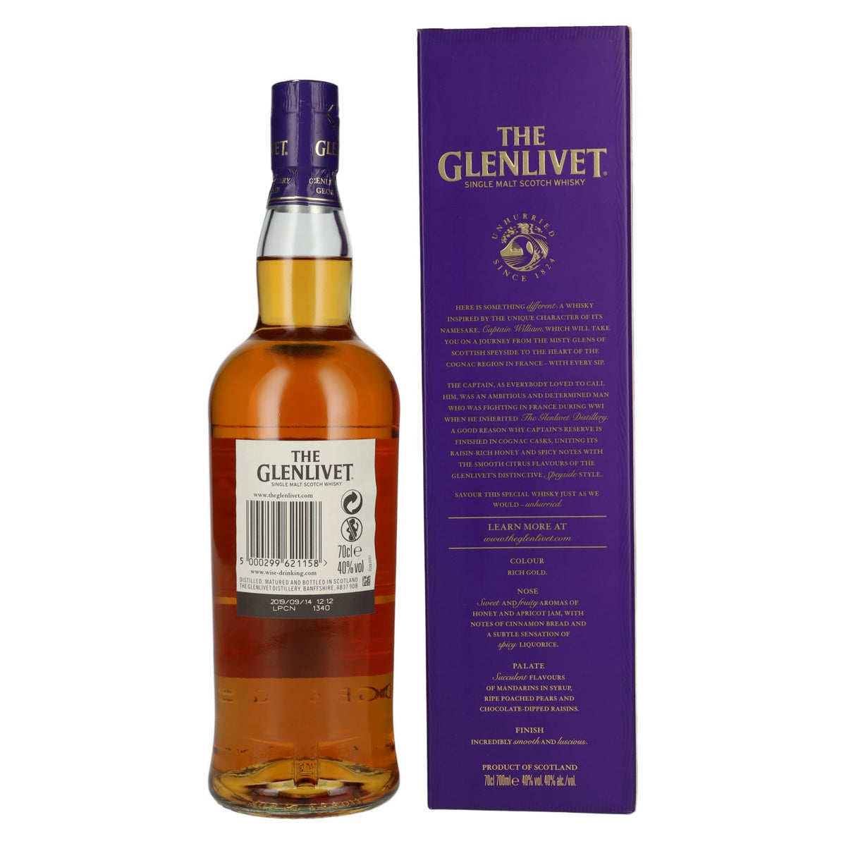 The Glenlivet CAPTAINS RESERVE Single Malt Scotch Whisky 40% Vol. 0,7l in gift box