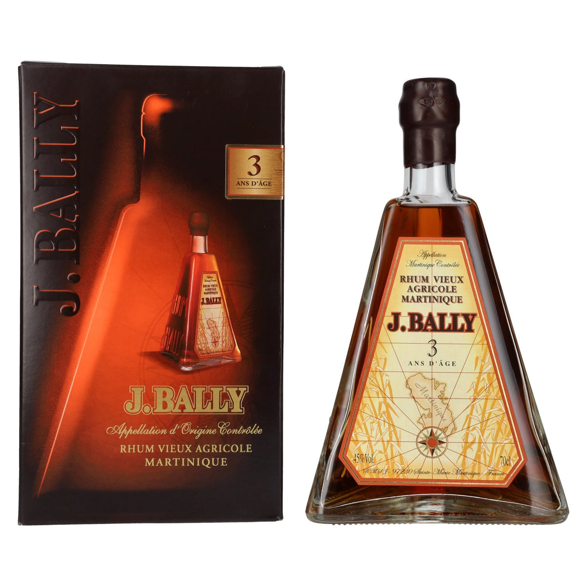 J. Bally Rhum Vieux Agricole Martinique 3 Ans D'Âge 45% Vol. 0,7l en coffret cadeau
