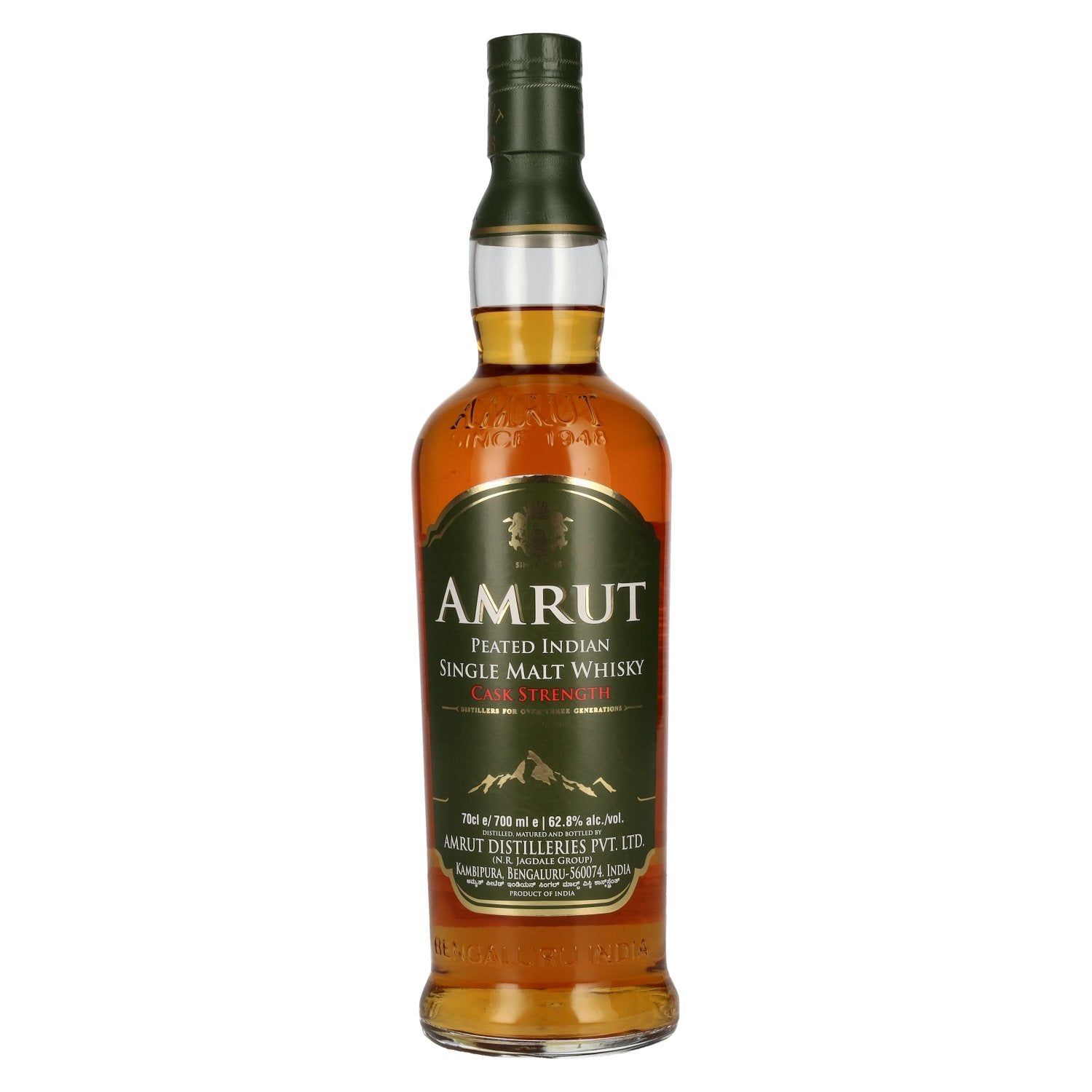 Amrut Peated Indian Single Malt Whisky Cask Strength 62.8% vol. 0.7 l