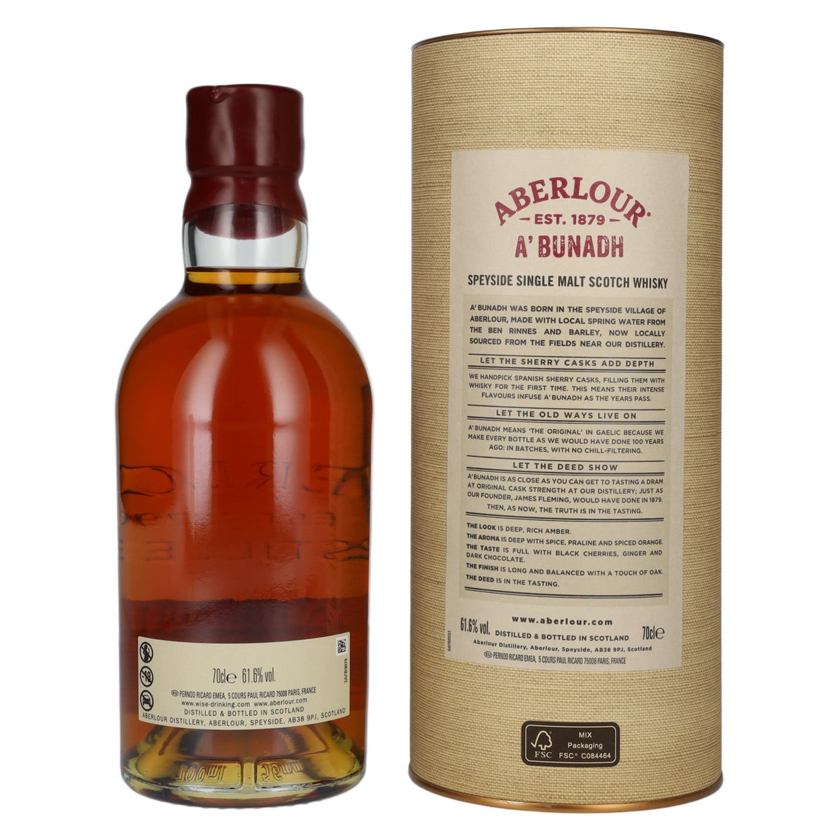 Aberlour A'BUNADH Original Cask Strength, lot n° 81, 61,6 % vol., 0,7 l, dans un coffret cadeau