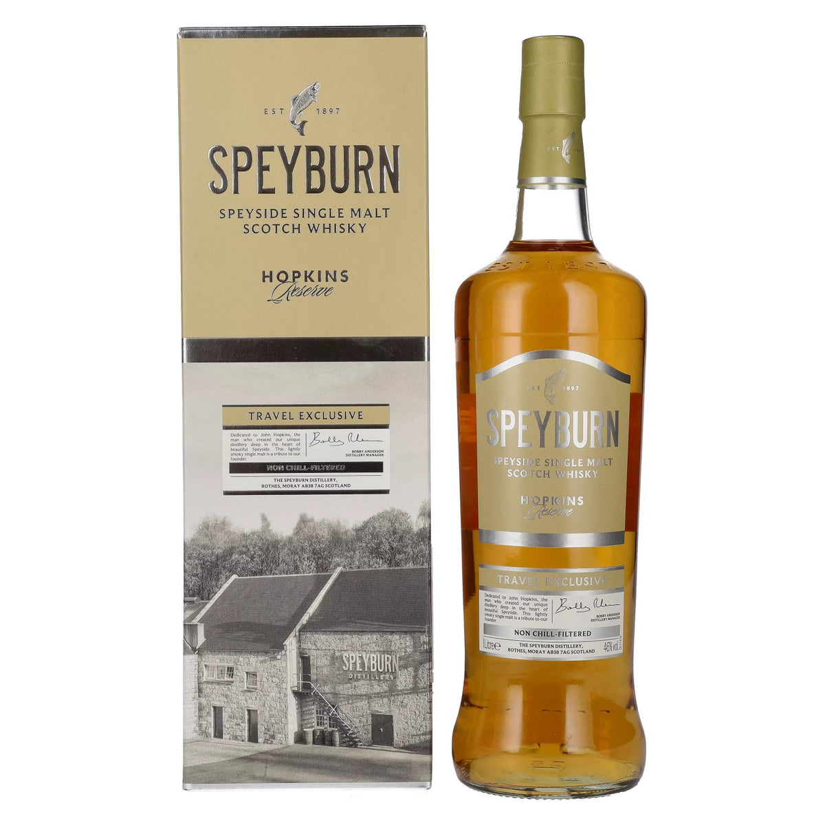 Speyburn HOPKINS RESERVE Speyside Single Malt TRAVEL EXCLUSIVE 46% Vol. 1l en boîte cadeau