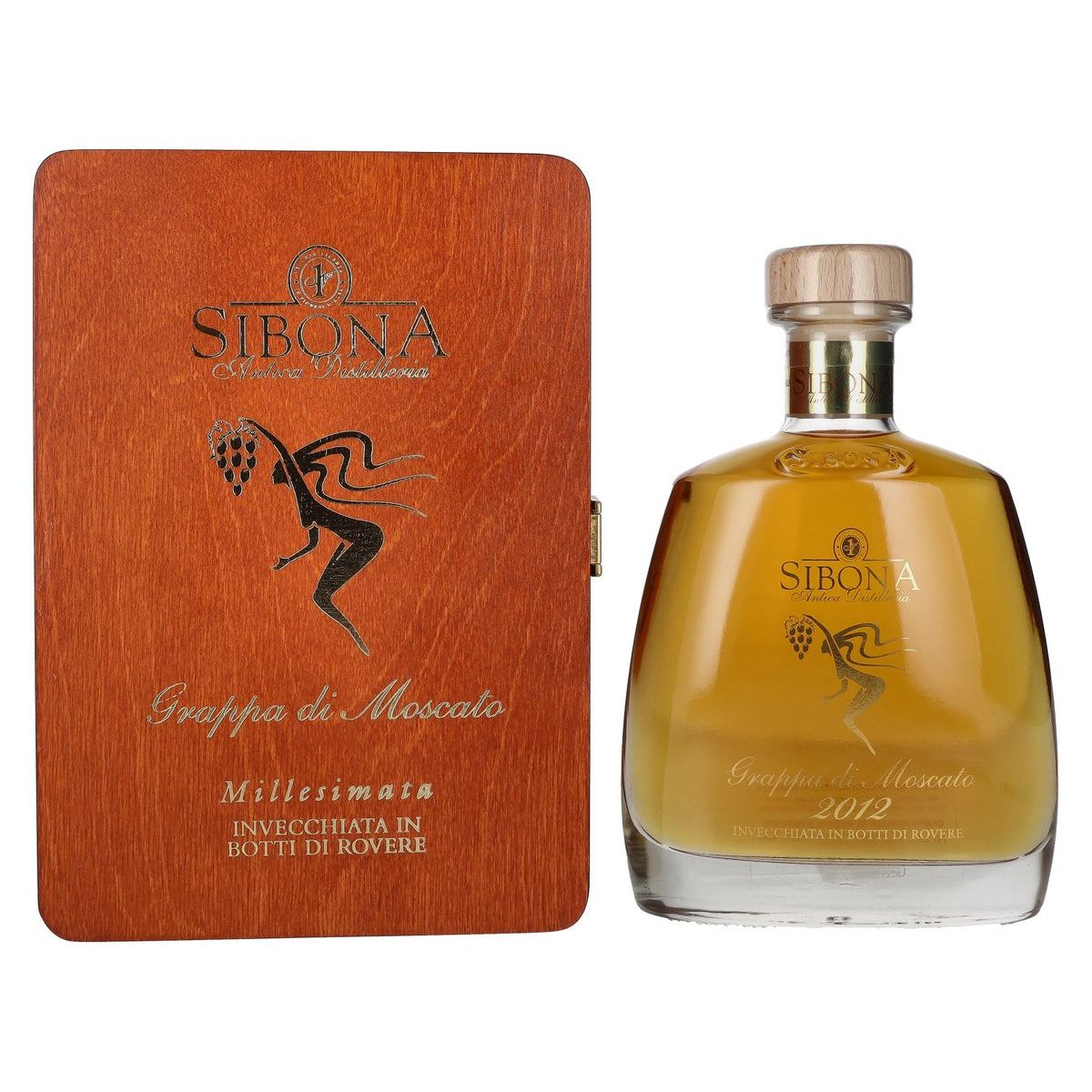 Sibona RISERVA SPECIALE Grappa di Moscato MILLESIMATA 2012 44% vol. 0,7l en caisse bois