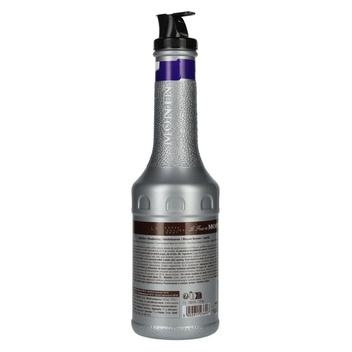 Purée de fruits Monin MYRTILLE 1 l, bouteille en PET