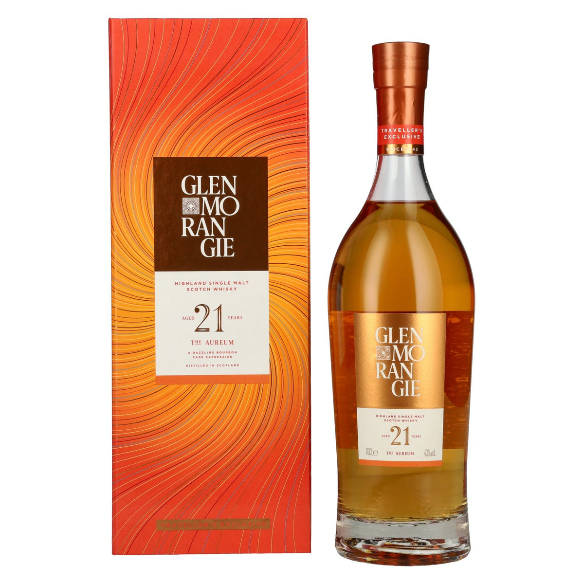 Glenmorangie Aureum 21 Years Old Highland Single Malt Traveller’s Exclusive 43% Vol. 0.7l in a gift box