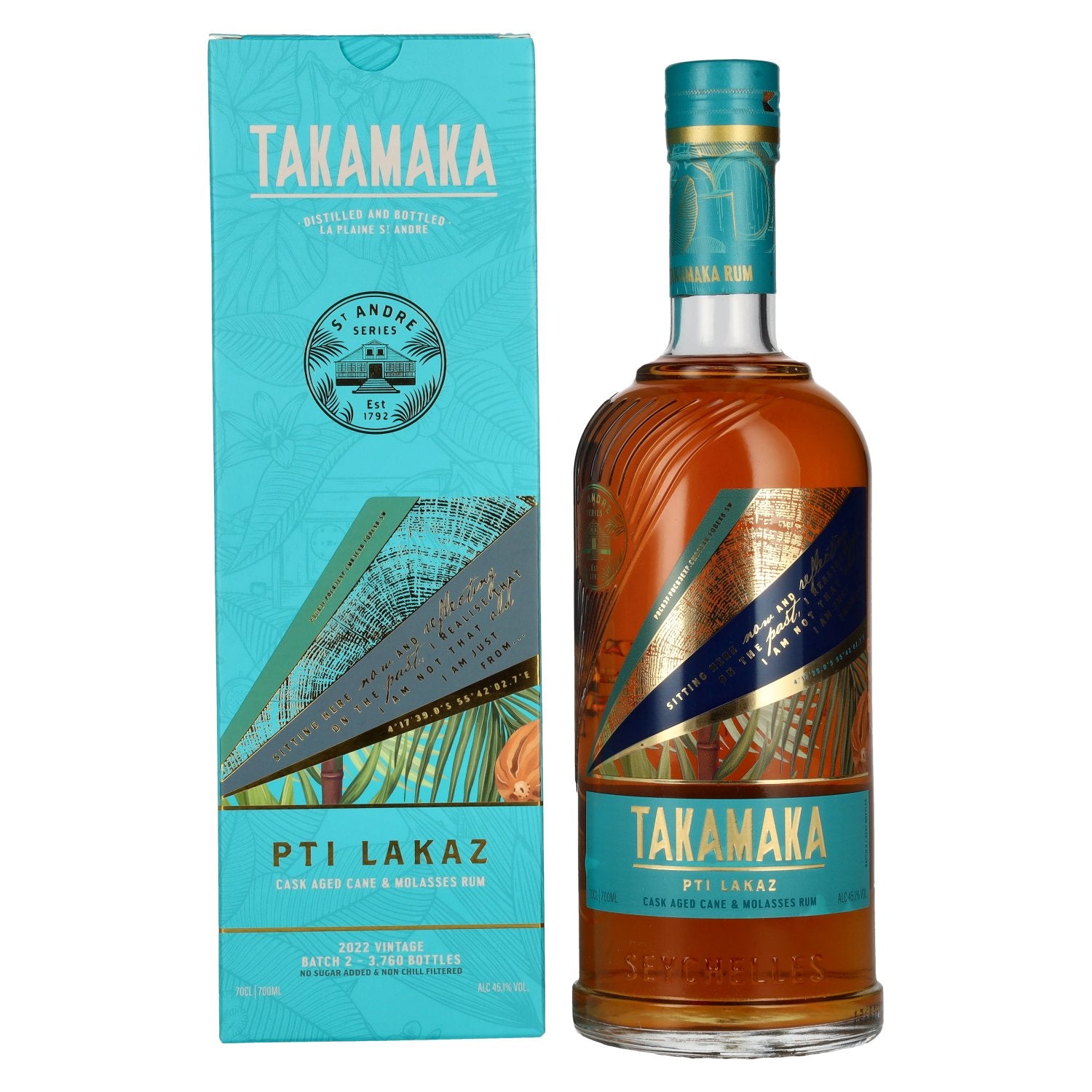 Takamaka PTI LAKAZ Rum Batch 2 45.1% ABV 0.7l in a gift box